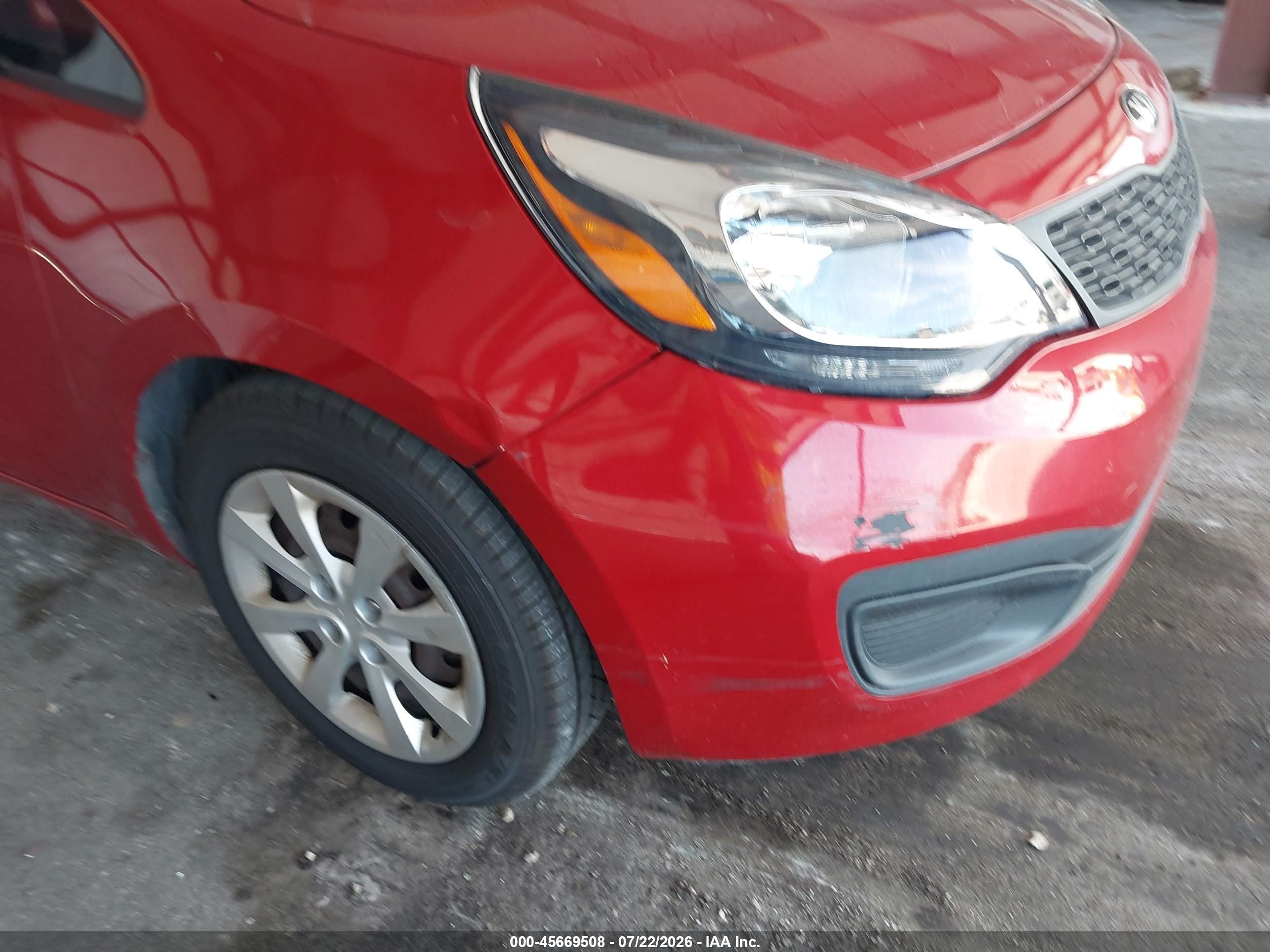 2013 Kia Rio Lx Red vin: KNADM4A37D6154761