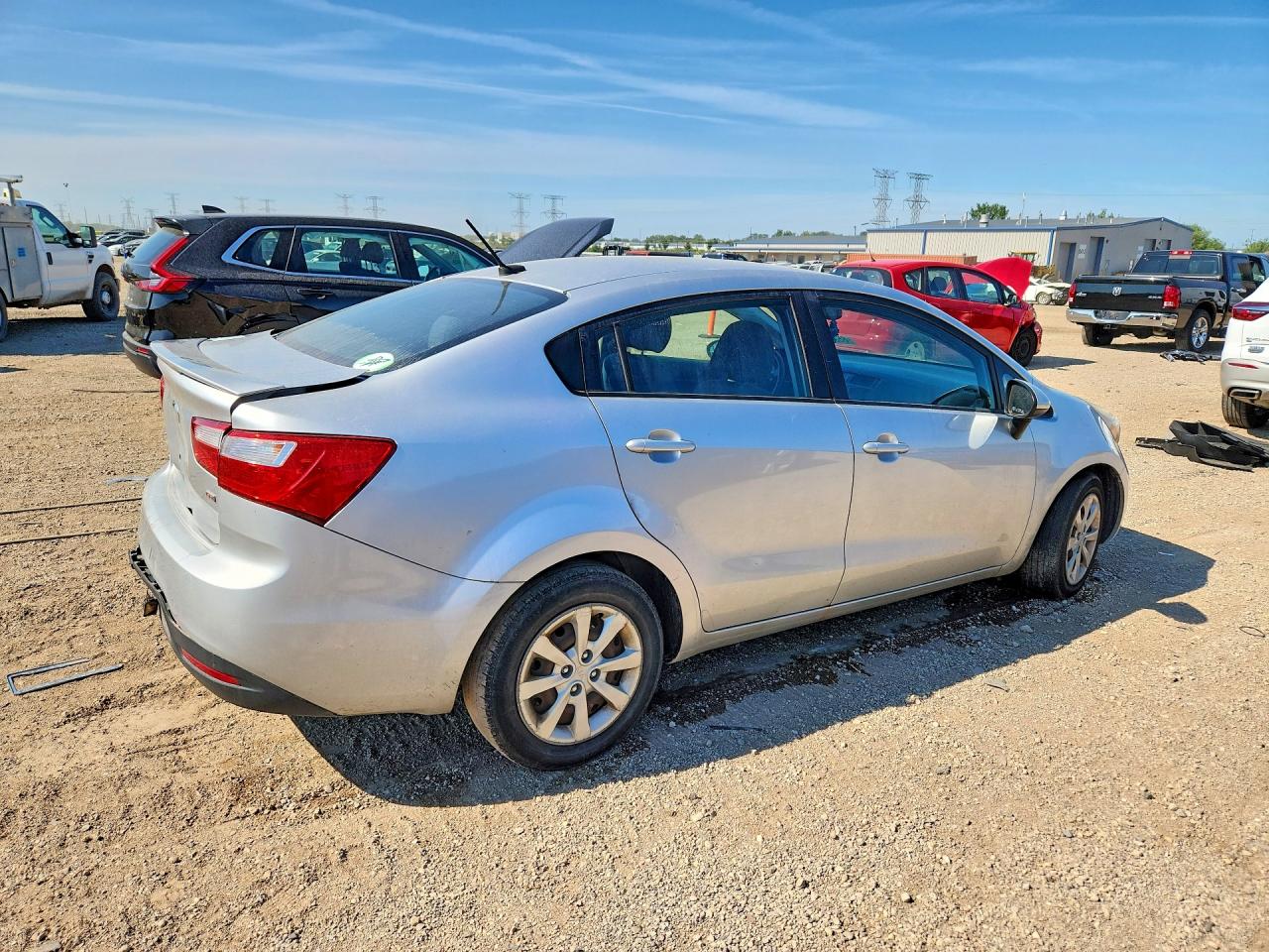 2013 Kia Rio Lx Silver vin: KNADM4A37D6159491