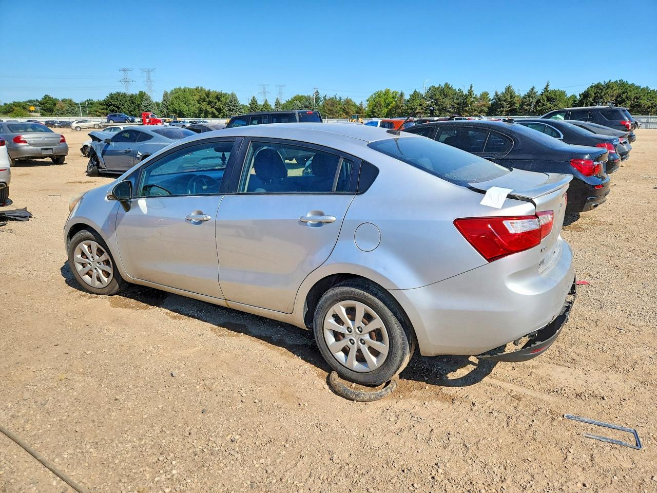 2013 Kia Rio Lx Silver vin: KNADM4A37D6159491