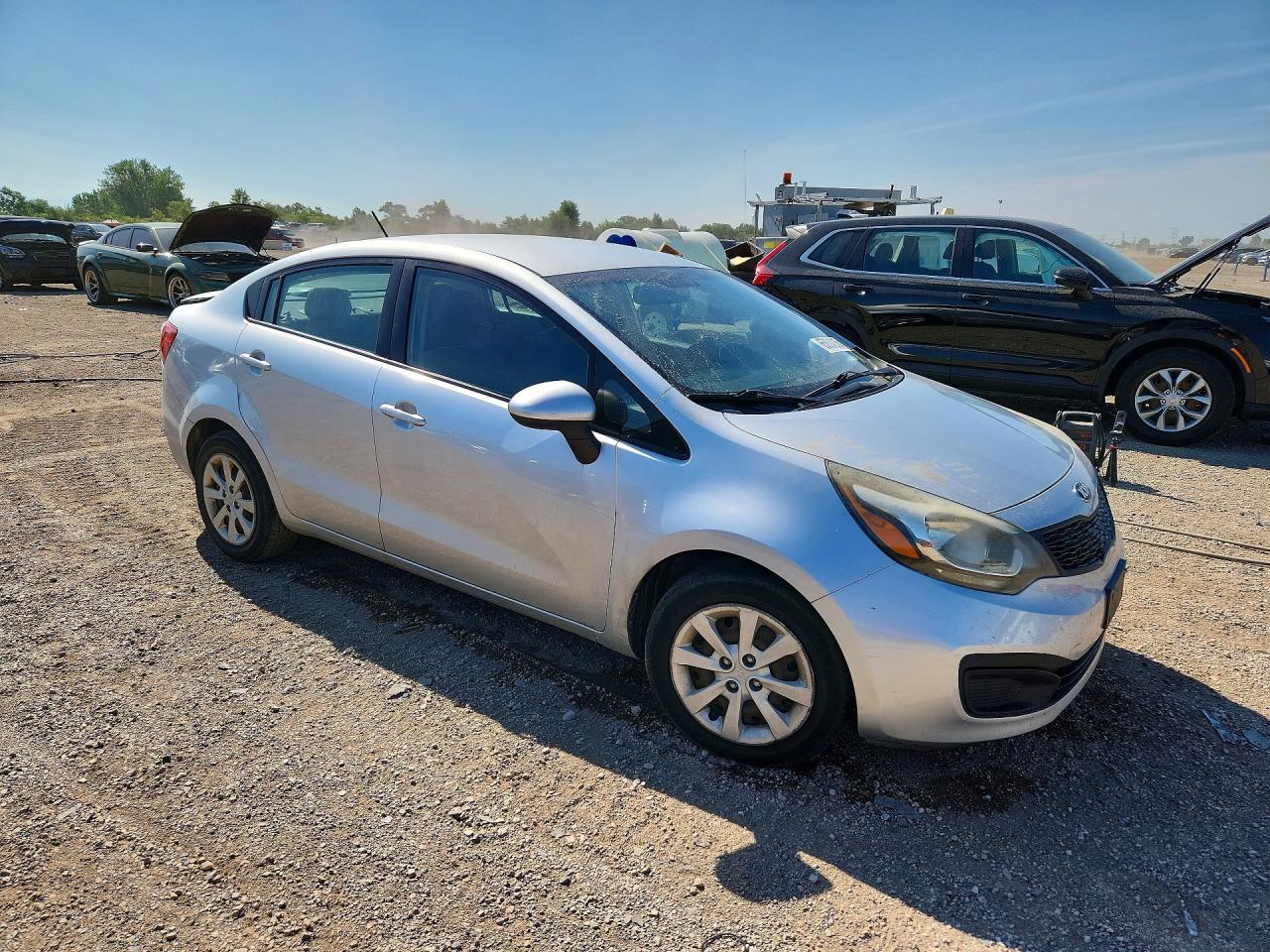 2013 Kia Rio Lx Silver vin: KNADM4A37D6159491