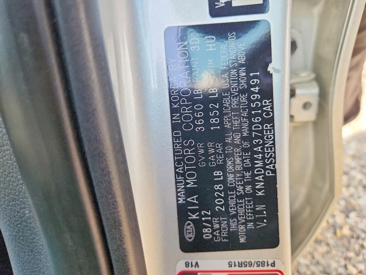 2013 Kia Rio Lx Silver vin: KNADM4A37D6159491