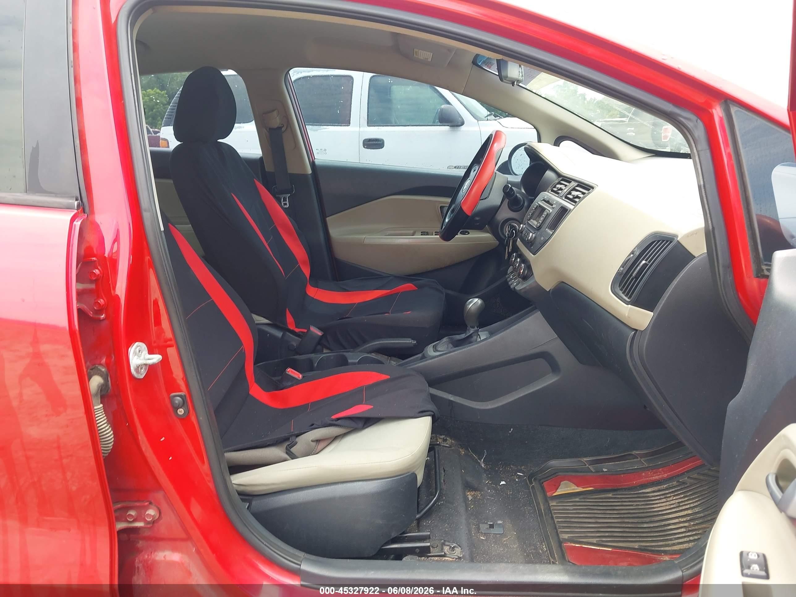 2013 Kia Rio Lx Red vin: KNADM4A37D6171625