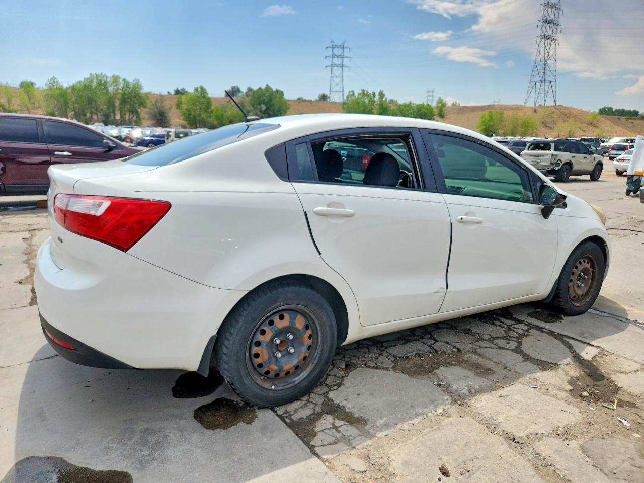 2013 Kia Rio Lx White vin: KNADM4A37D6177487