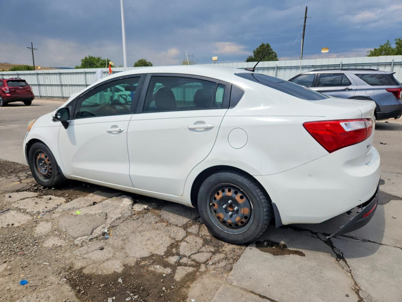 2013 Kia Rio Lx White vin: KNADM4A37D6177487