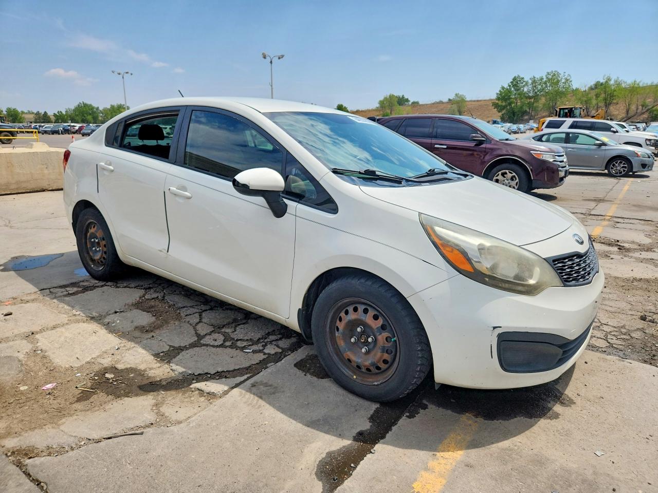 2013 Kia Rio Lx White vin: KNADM4A37D6177487