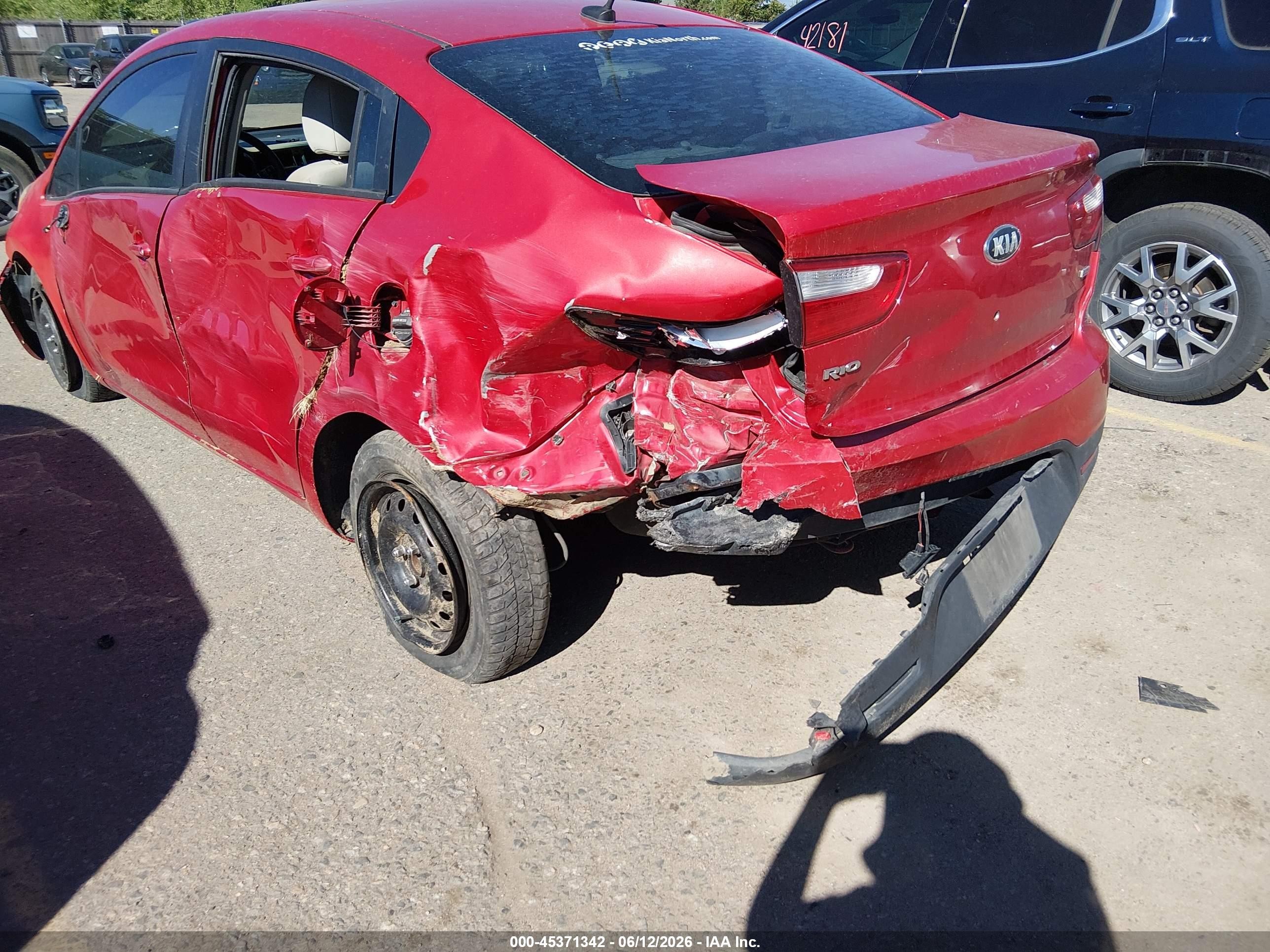 2013 Kia Rio Lx Red vin: KNADM4A37D6205966