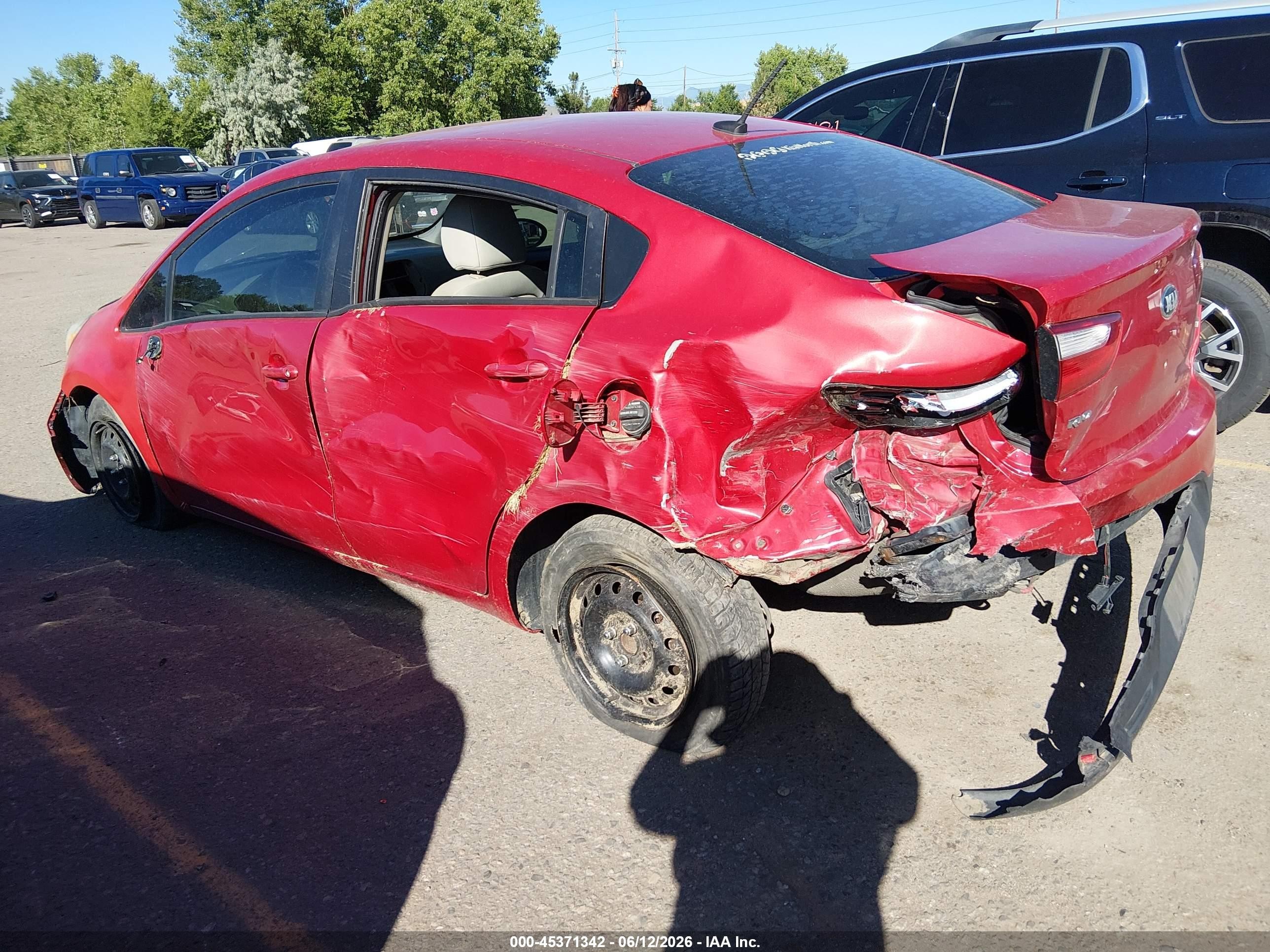 2013 Kia Rio Lx Red vin: KNADM4A37D6205966
