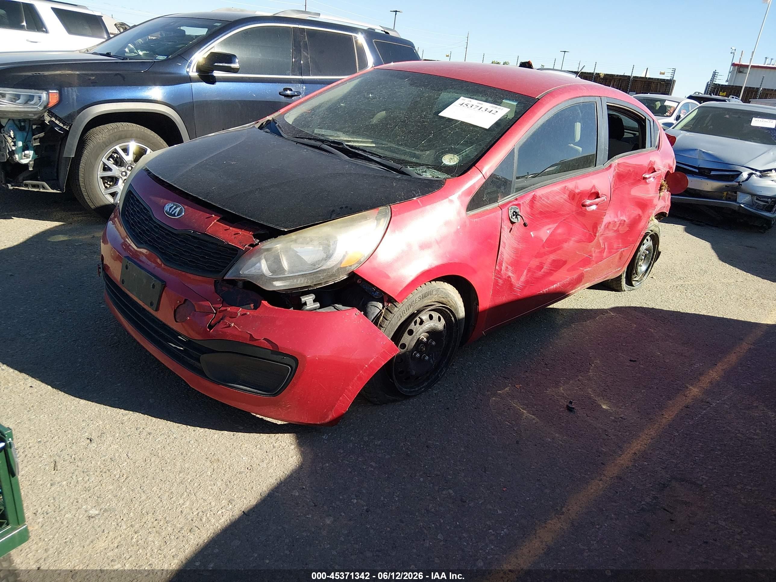 2013 Kia Rio Lx Red vin: KNADM4A37D6205966