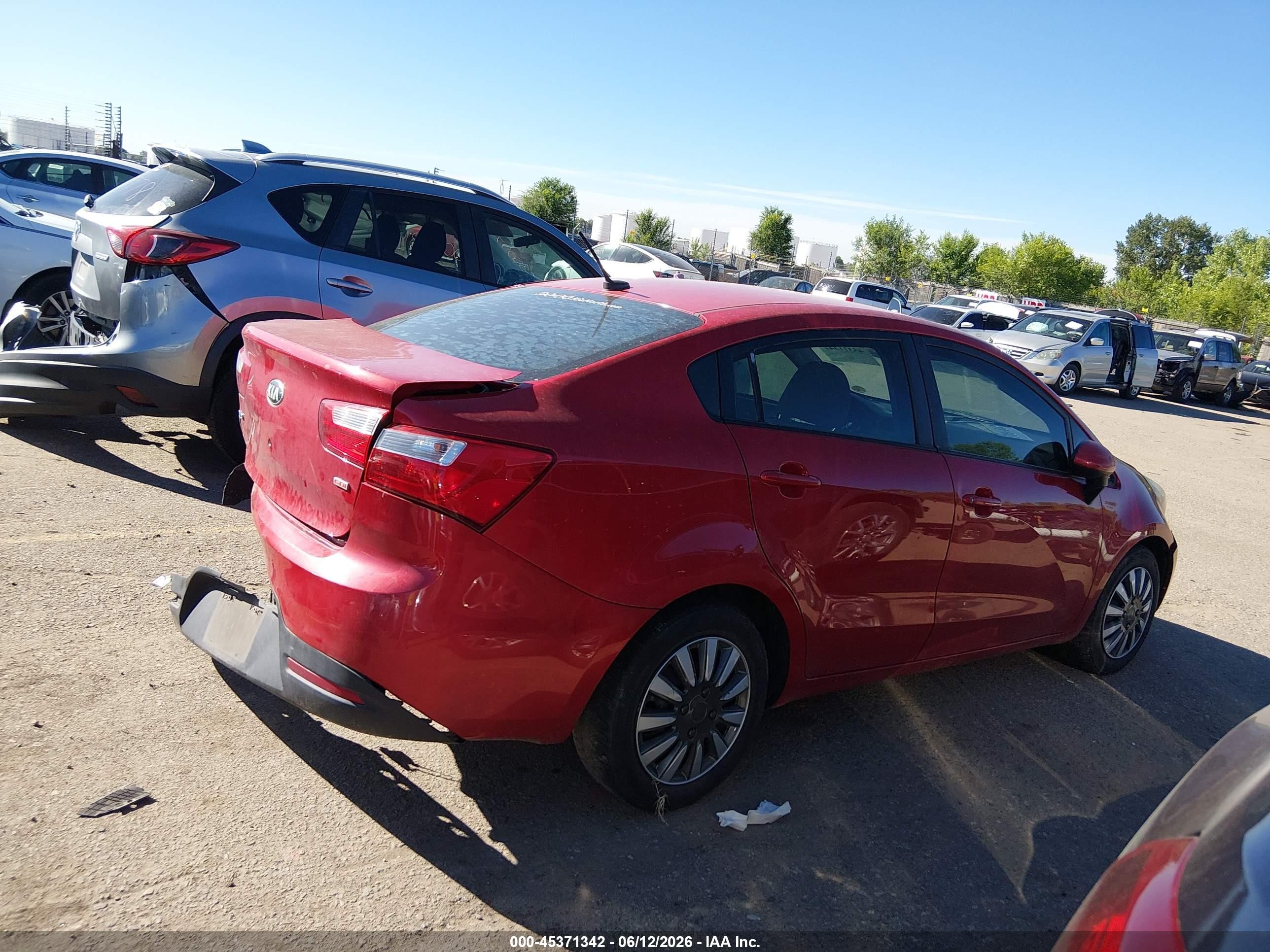 2013 Kia Rio Lx Red vin: KNADM4A37D6205966