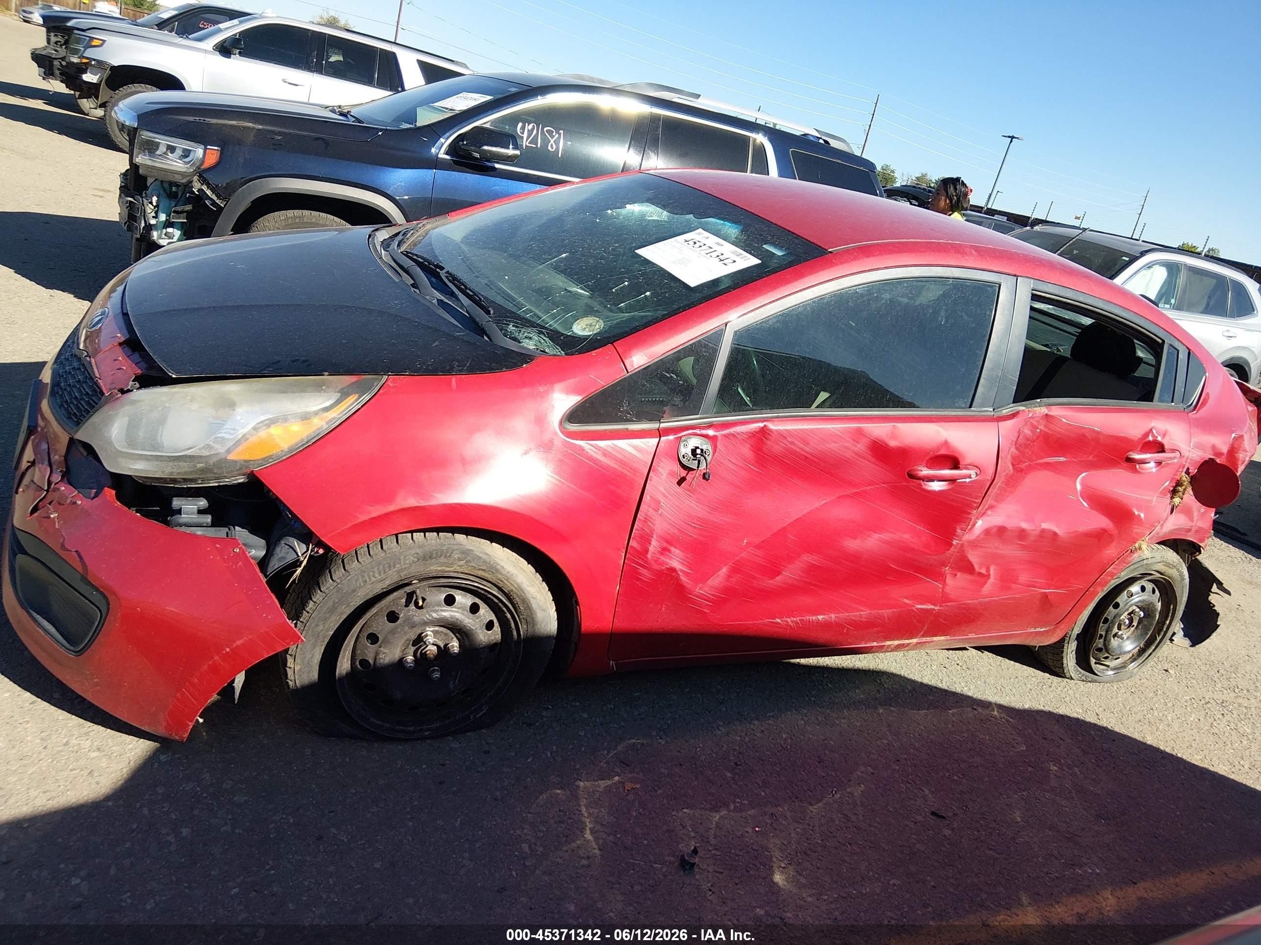 2013 Kia Rio Lx Red vin: KNADM4A37D6205966