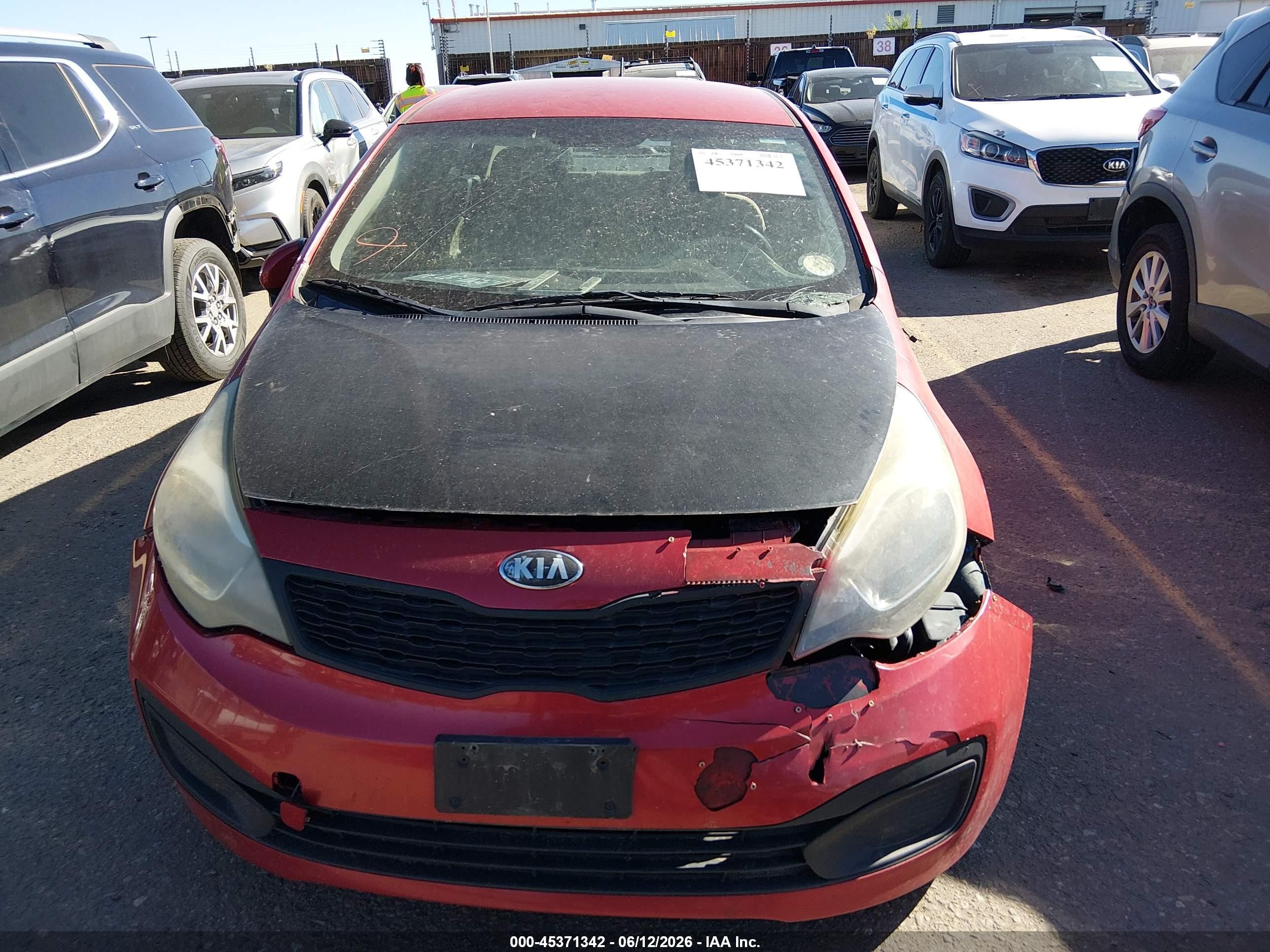 2013 Kia Rio Lx Red vin: KNADM4A37D6205966