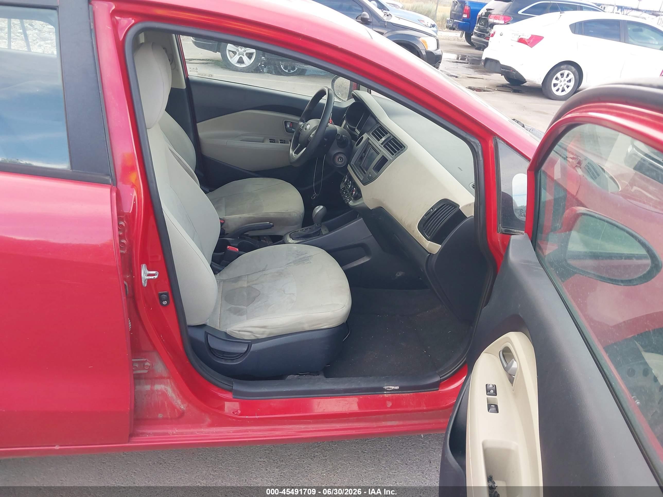 2013 Kia Rio Lx Red vin: KNADM4A37D6256383