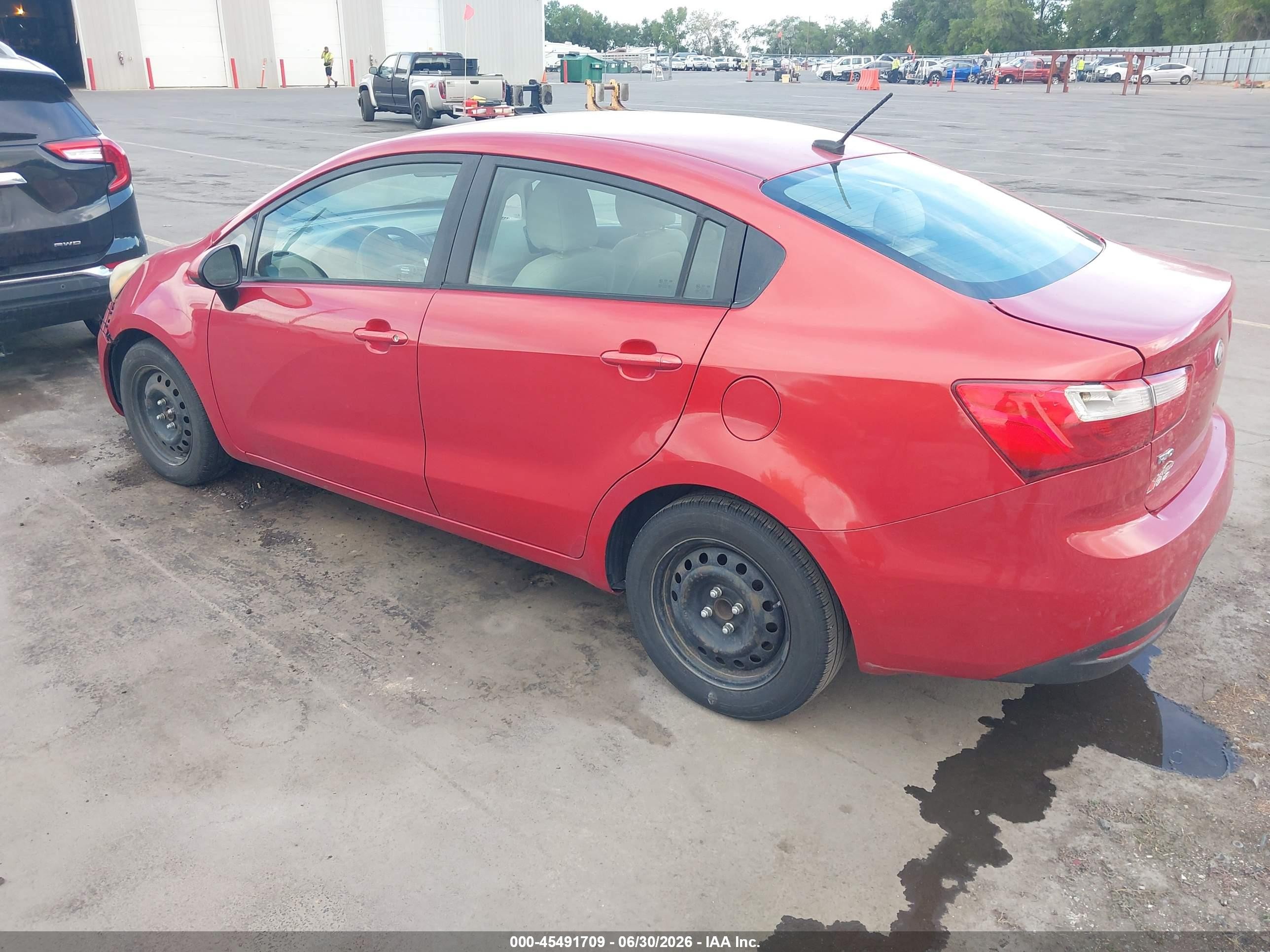 2013 Kia Rio Lx Red vin: KNADM4A37D6256383
