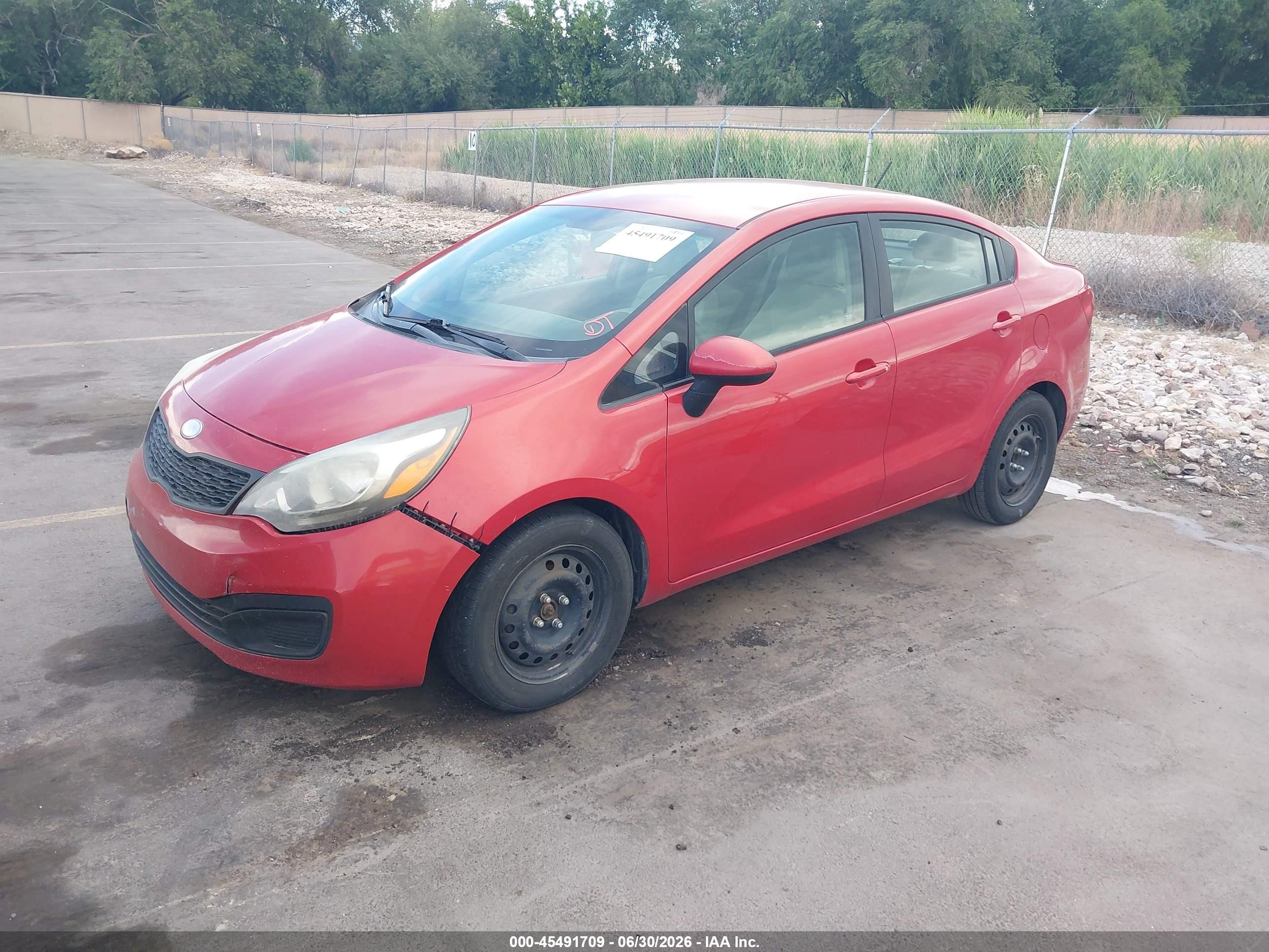 2013 Kia Rio Lx Red vin: KNADM4A37D6256383