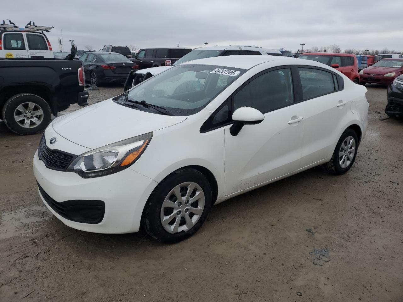 2013 Kia Rio Lx White vin: KNADM4A37D6272891