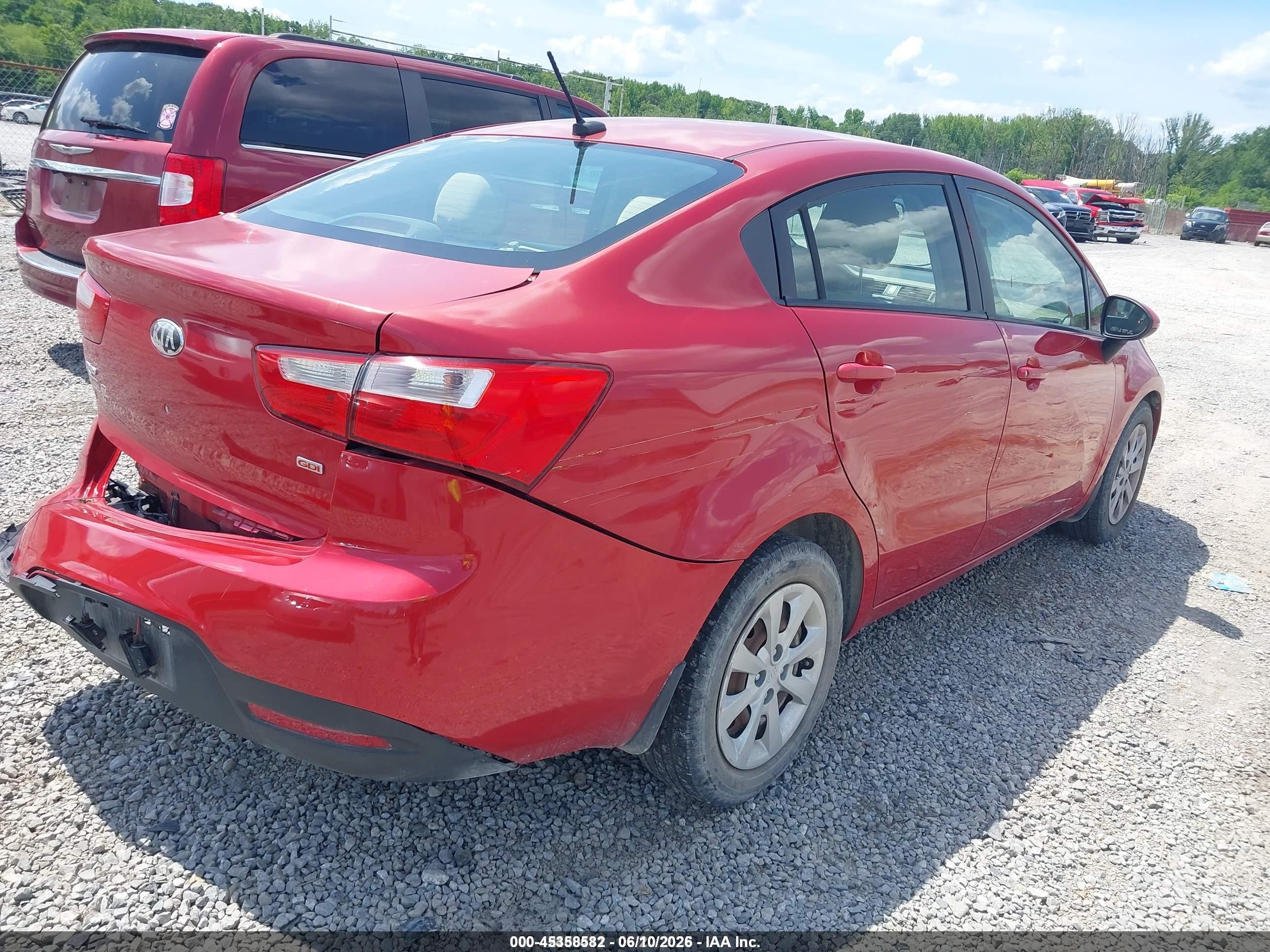 2013 Kia Rio Lx Красный vin: KNADM4A37D6280909