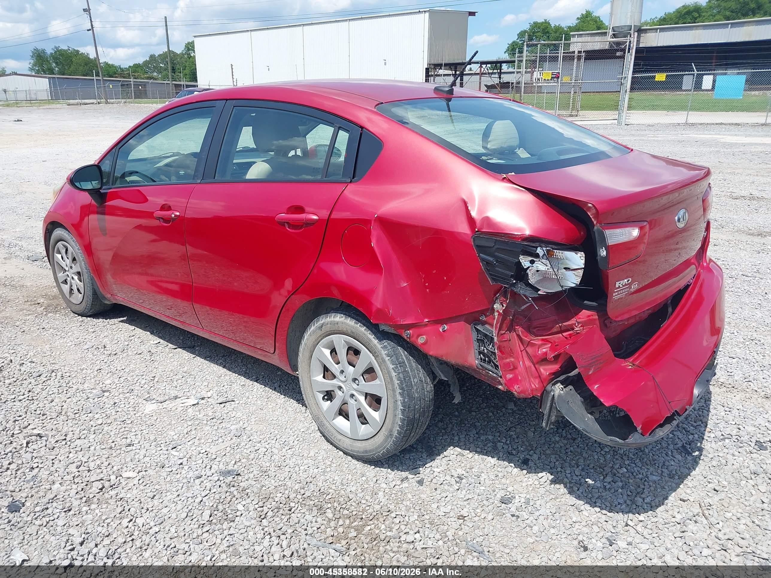 2013 Kia Rio Lx Красный vin: KNADM4A37D6280909