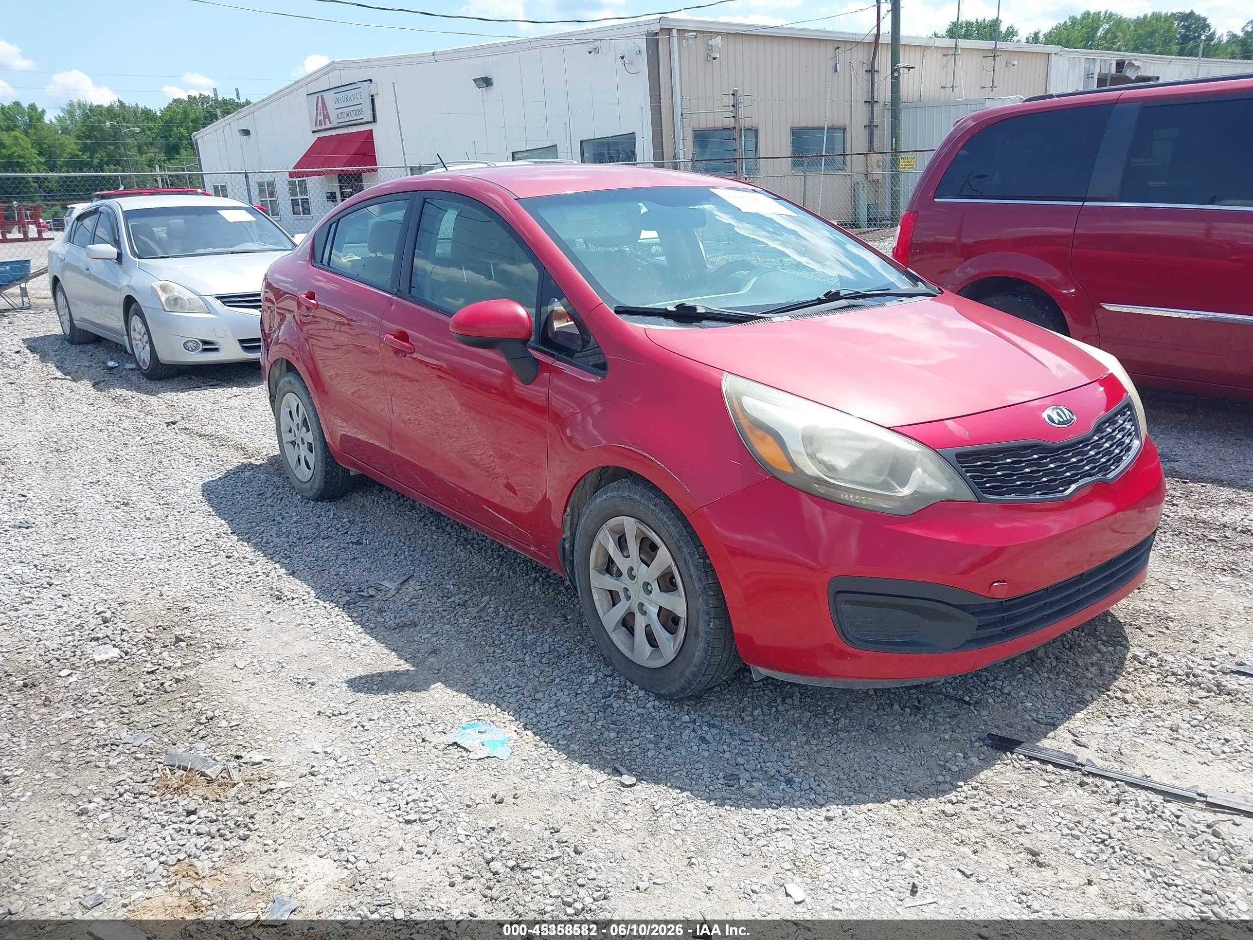 2013 Kia Rio Lx Красный vin: KNADM4A37D6280909