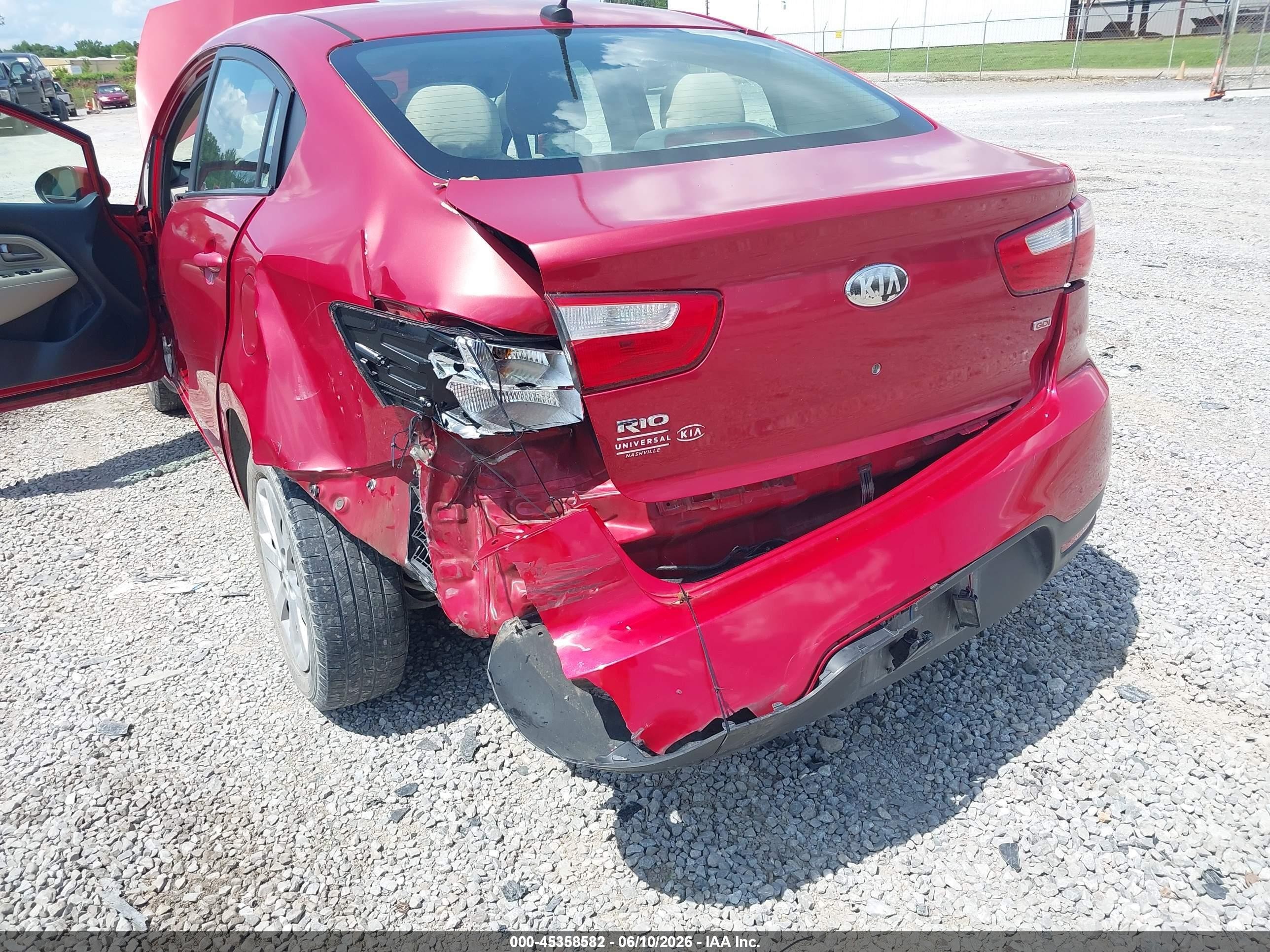 2013 Kia Rio Lx Красный vin: KNADM4A37D6280909