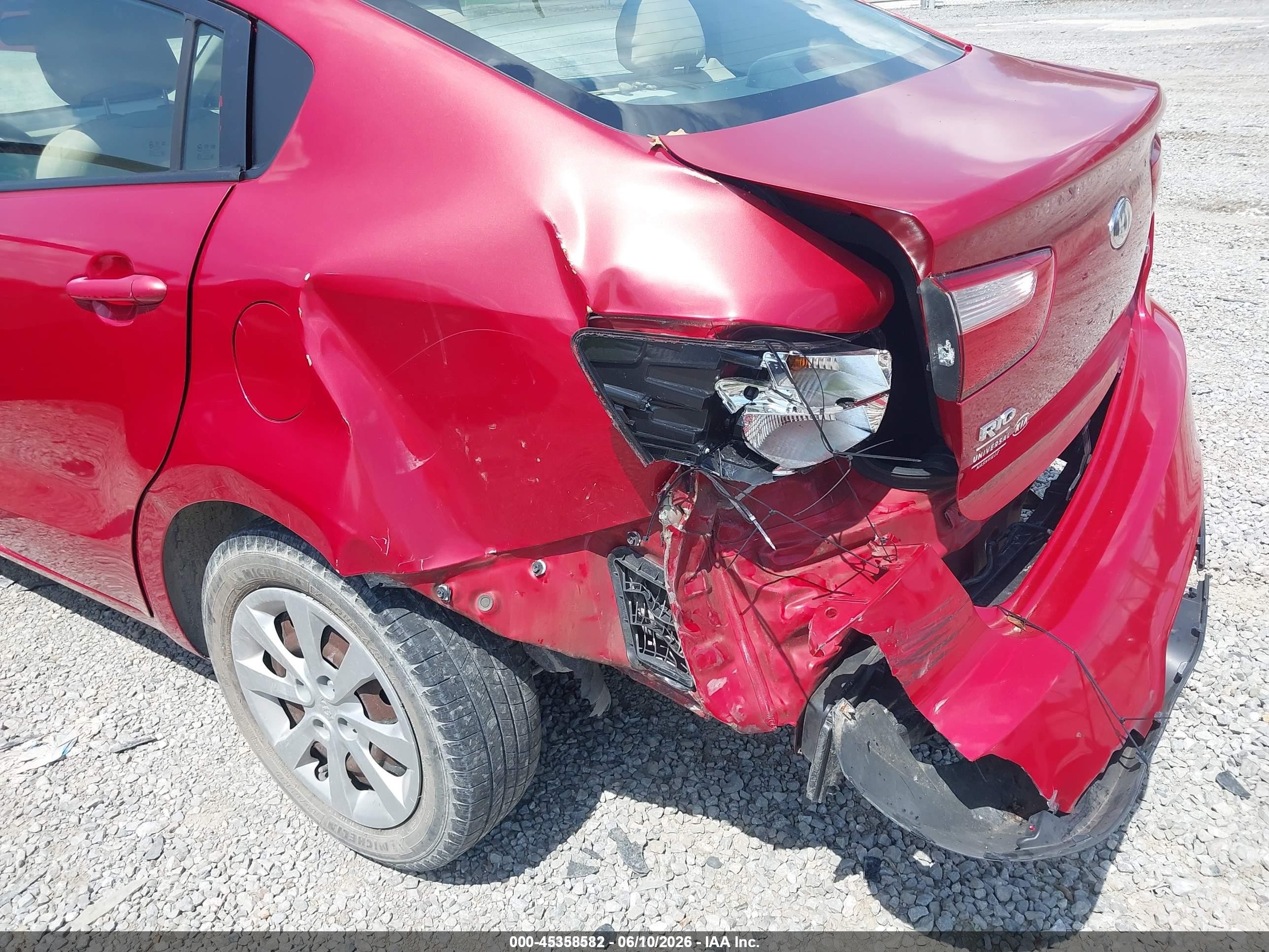 2013 Kia Rio Lx Красный vin: KNADM4A37D6280909