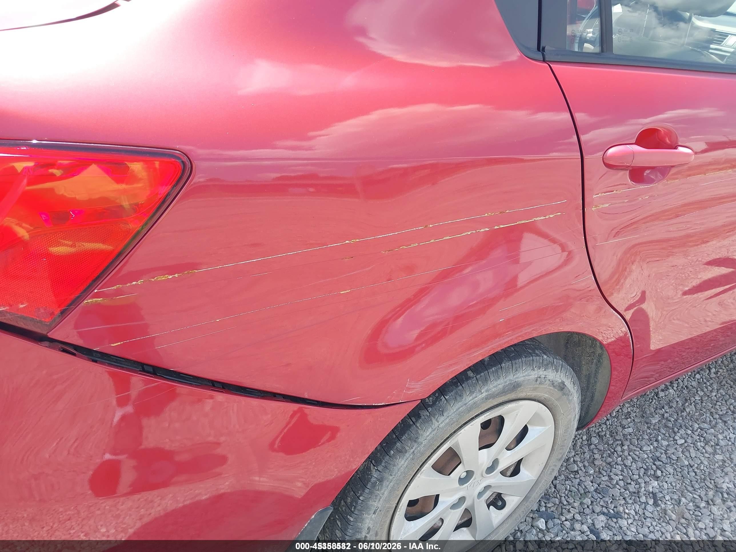 2013 Kia Rio Lx Красный vin: KNADM4A37D6280909