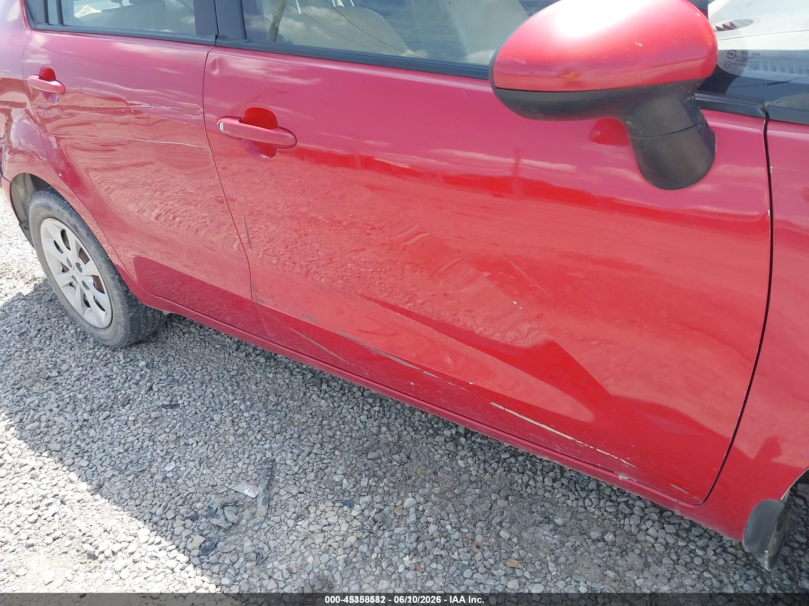 2013 Kia Rio Lx Красный vin: KNADM4A37D6280909