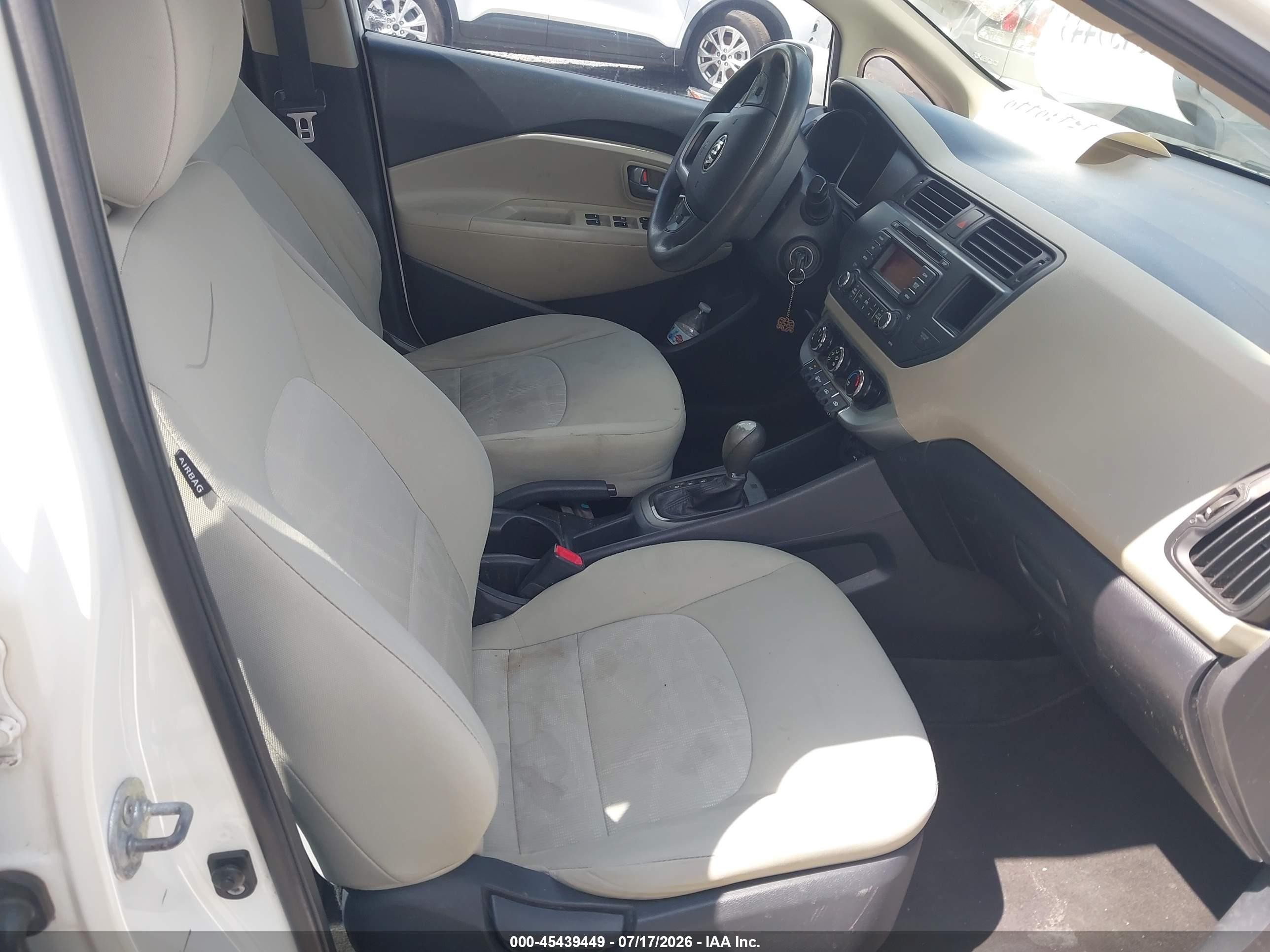 2013 Kia Rio Lx White vin: KNADM4A37D6305520