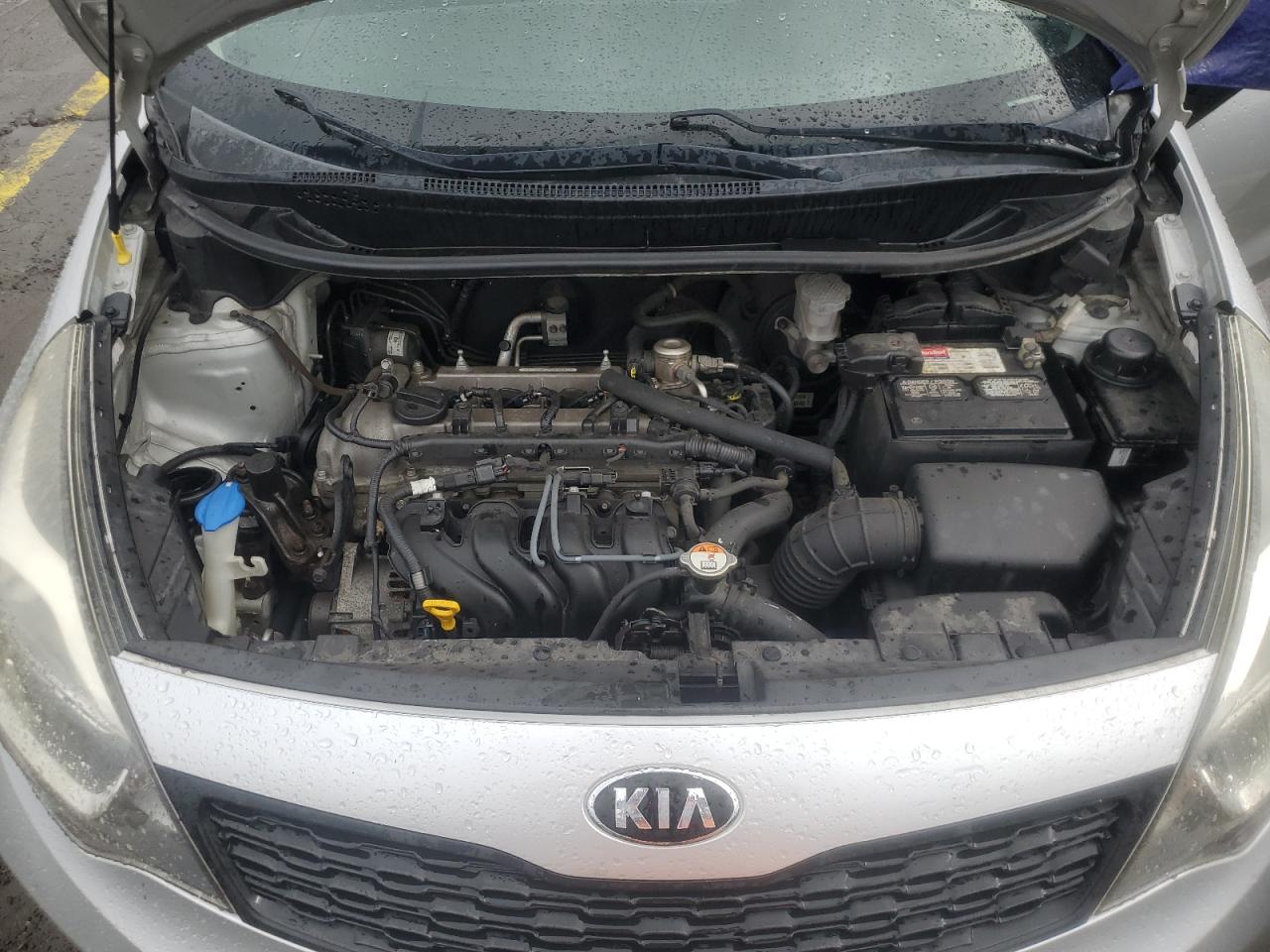 2014 Kia Rio Lx Silver vin: KNADM4A37E6323842