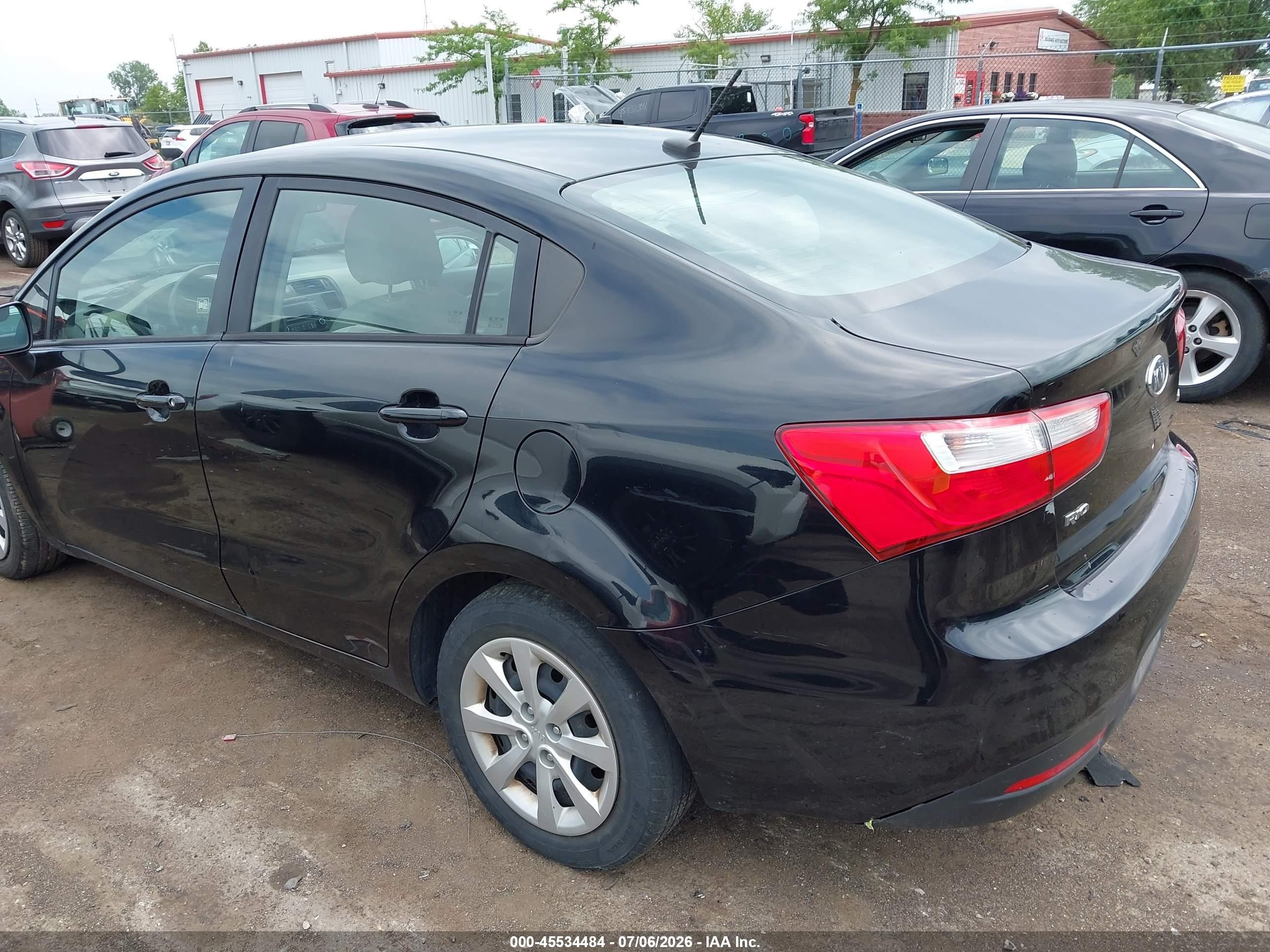 2014 Kia Rio Lx Black vin: KNADM4A37E6368165