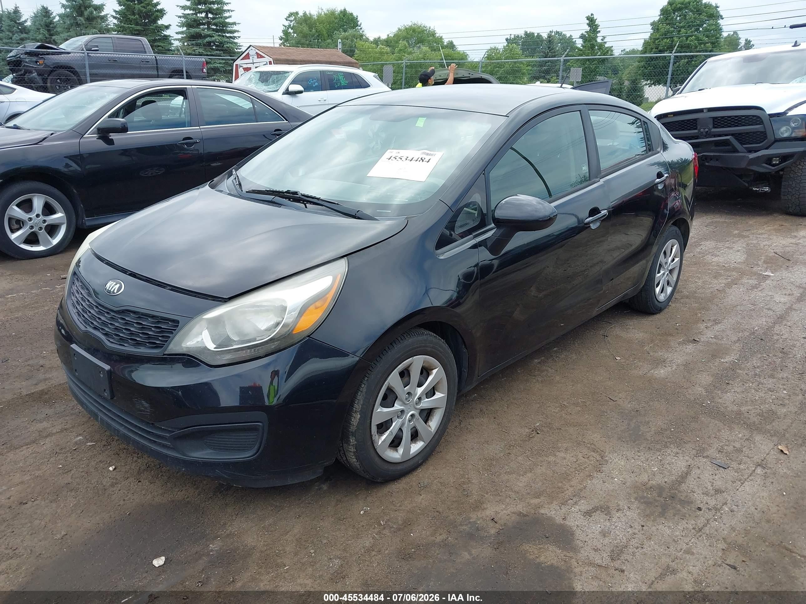 2014 Kia Rio Lx Black vin: KNADM4A37E6368165