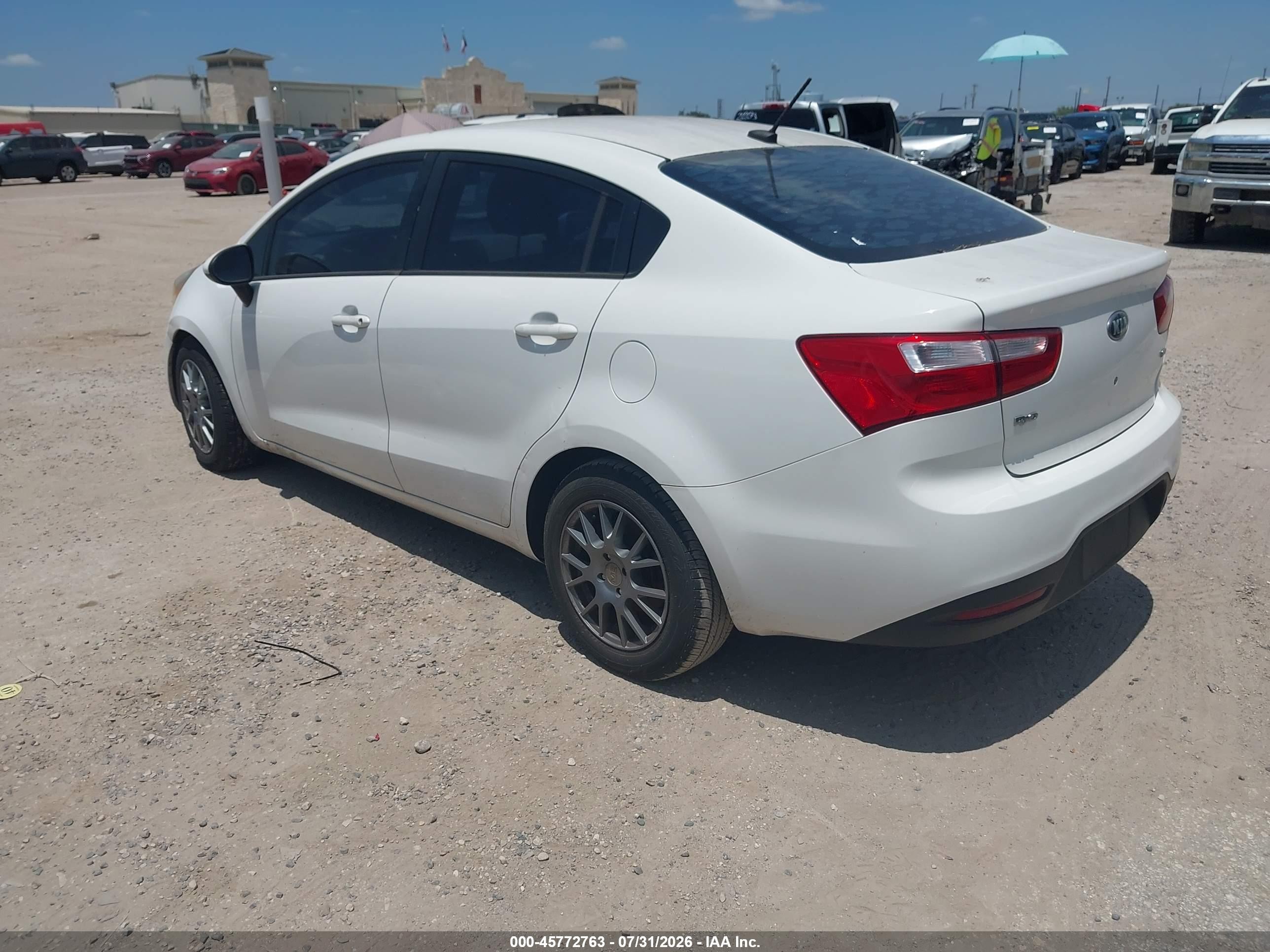 2014 Kia Rio Lx White vin: KNADM4A37E6403321