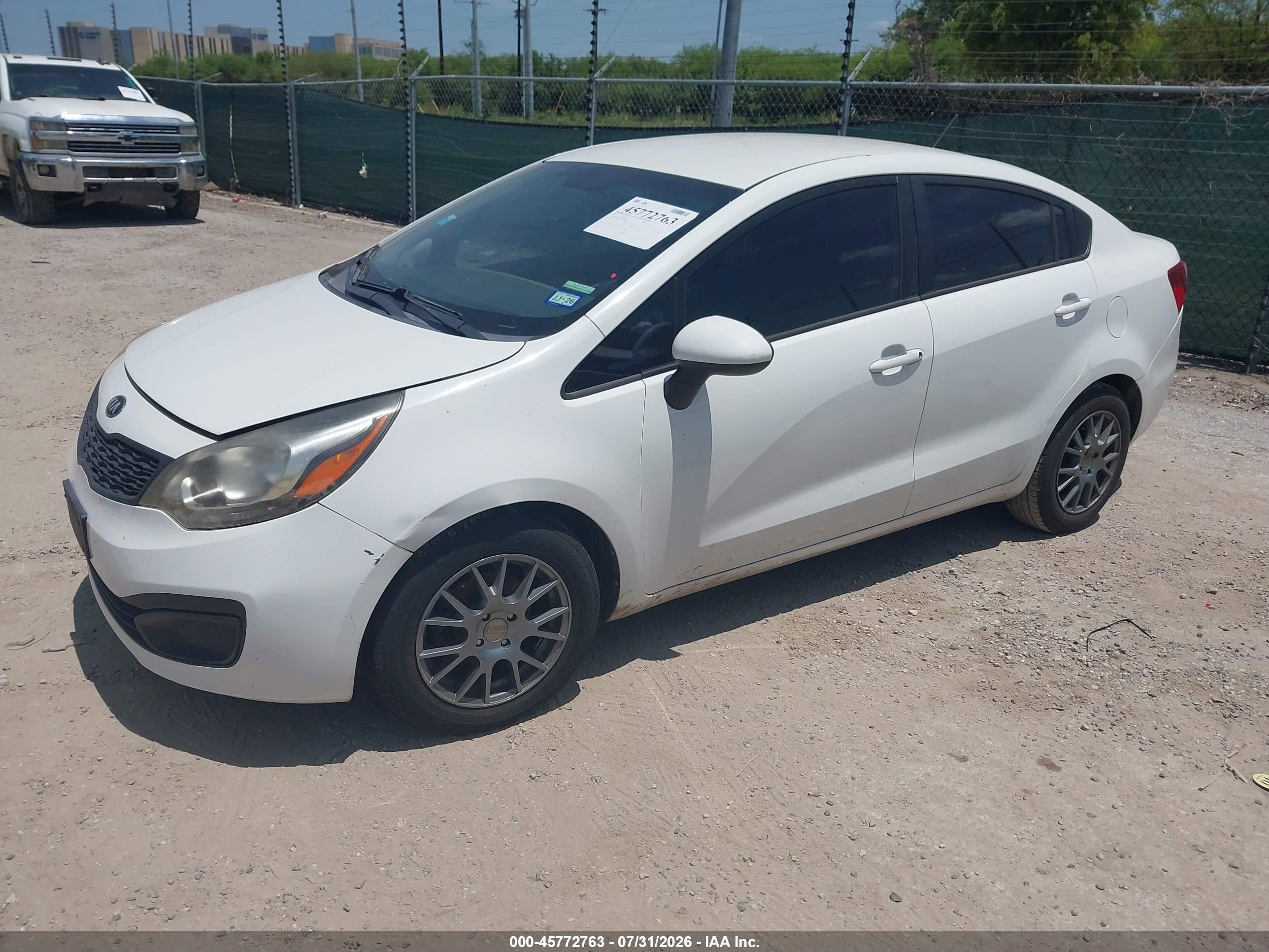 2014 Kia Rio Lx White vin: KNADM4A37E6403321