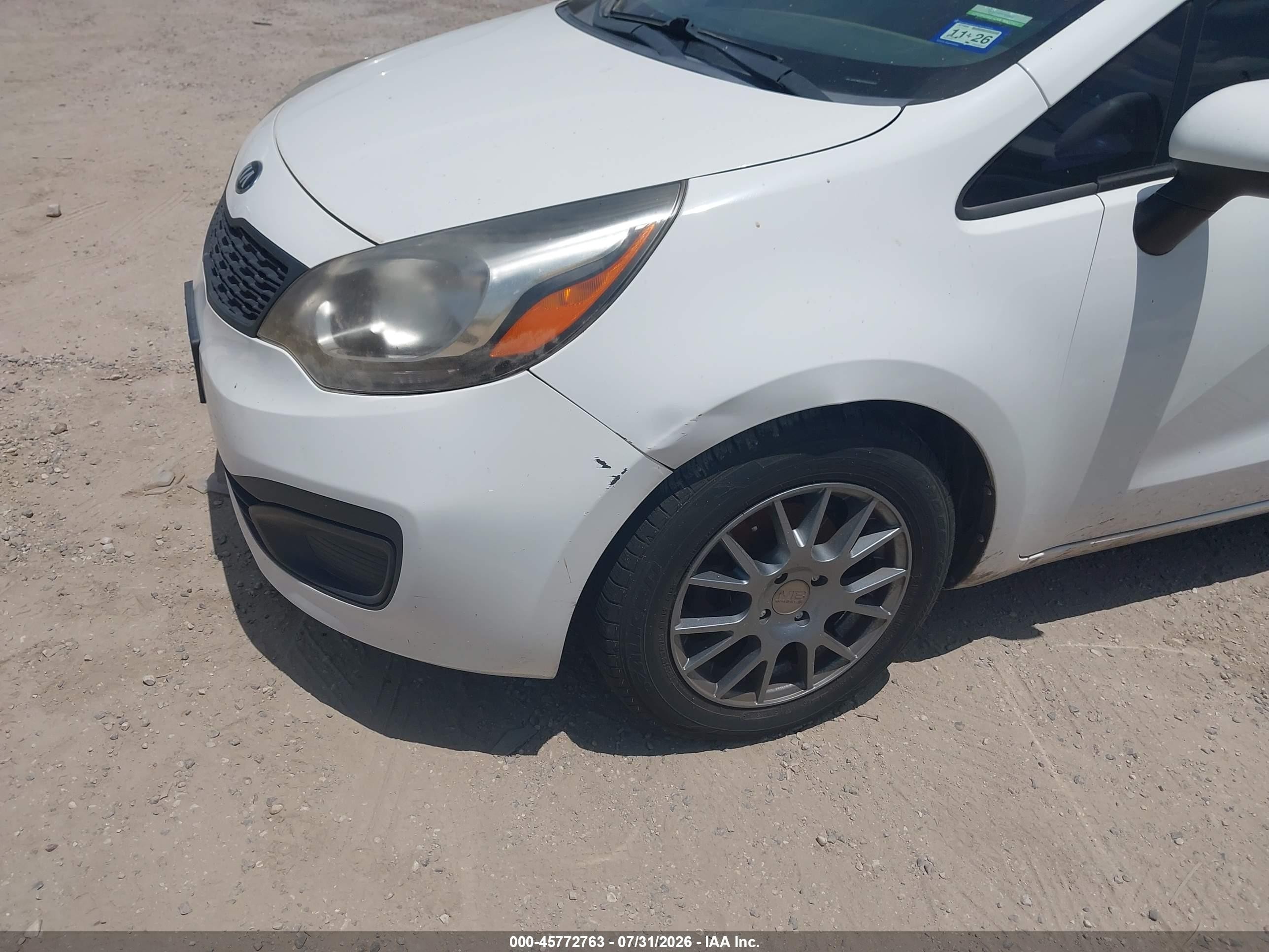 2014 Kia Rio Lx White vin: KNADM4A37E6403321