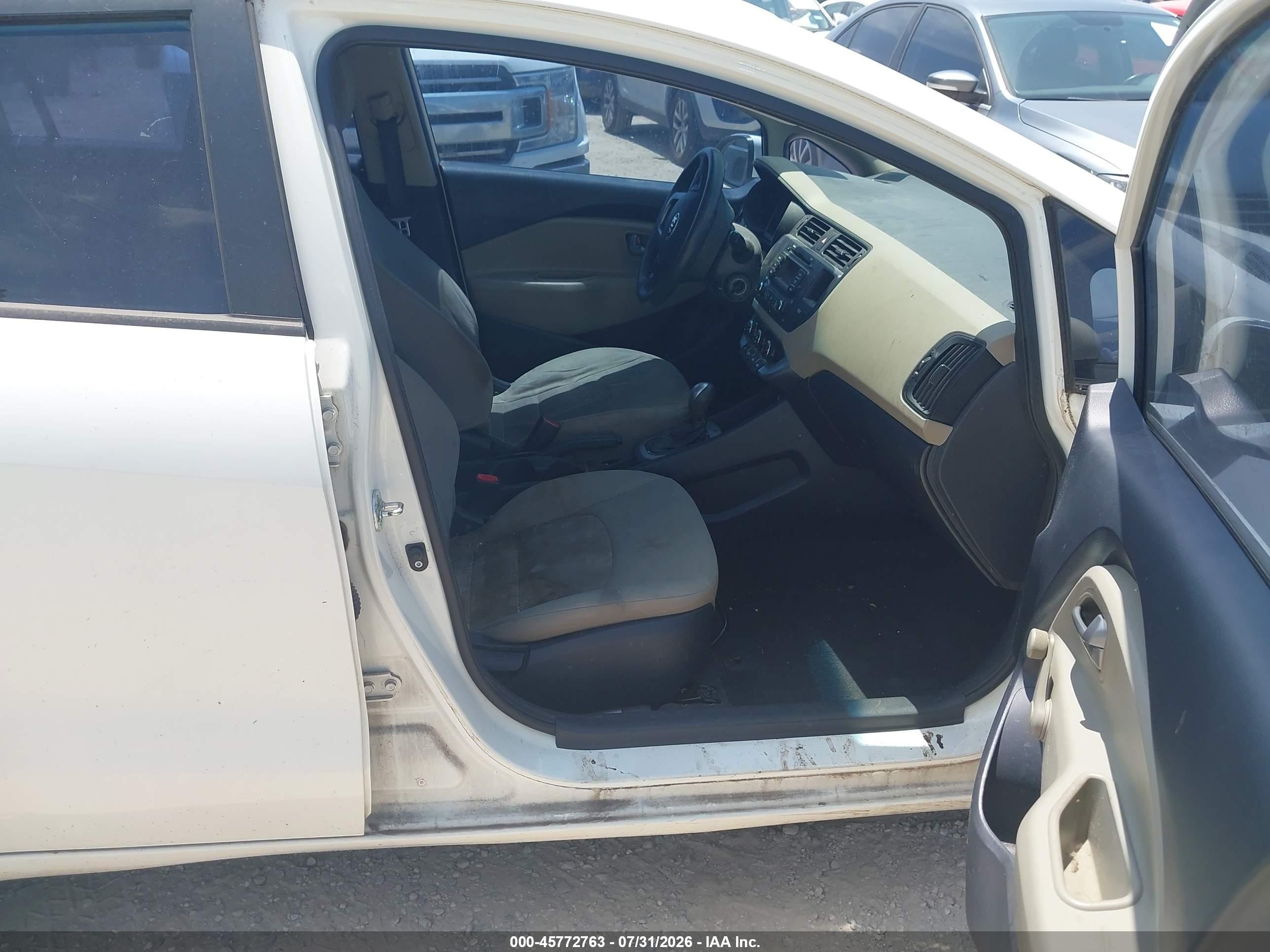 2014 Kia Rio Lx White vin: KNADM4A37E6403321