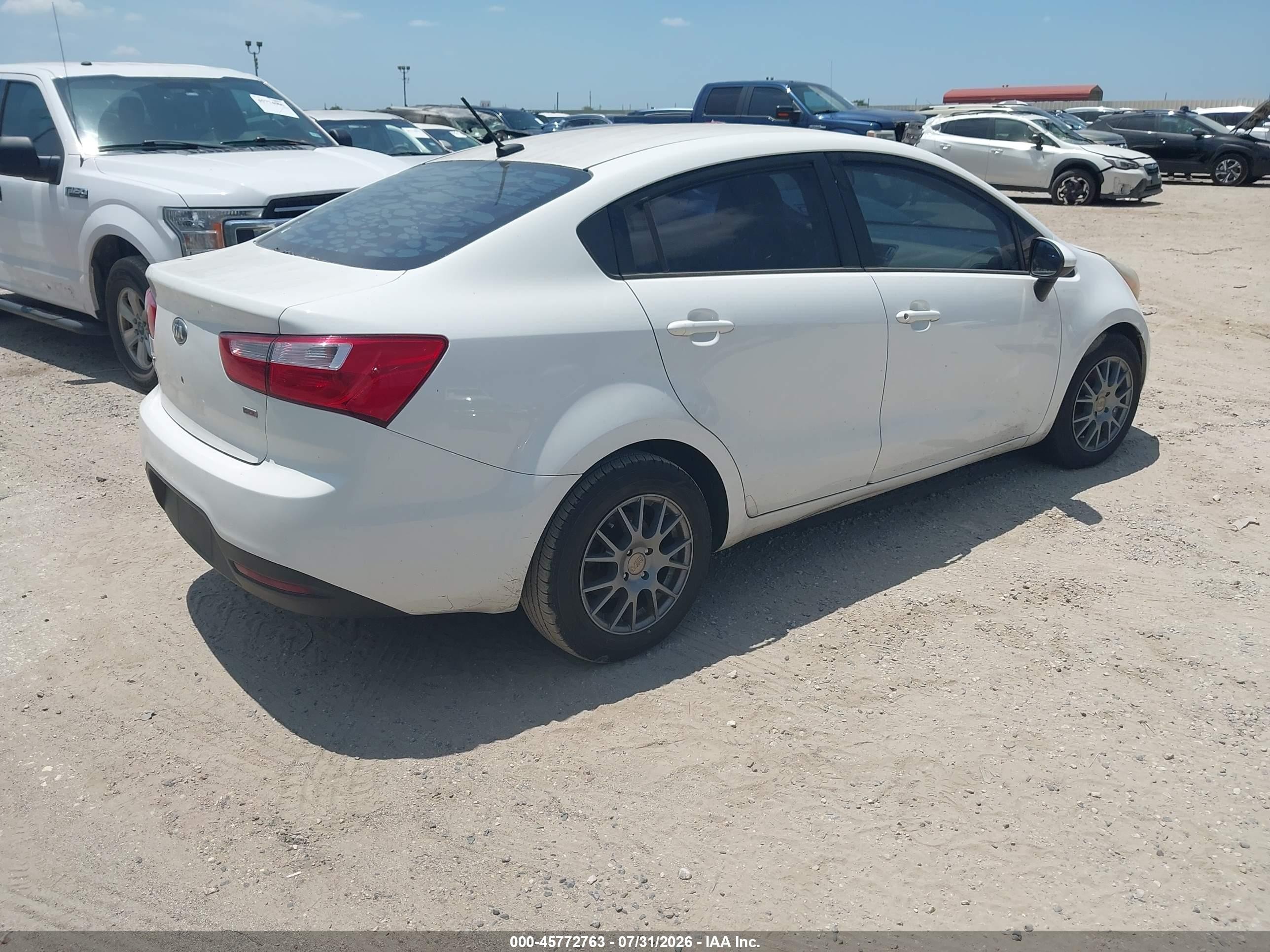 2014 Kia Rio Lx White vin: KNADM4A37E6403321