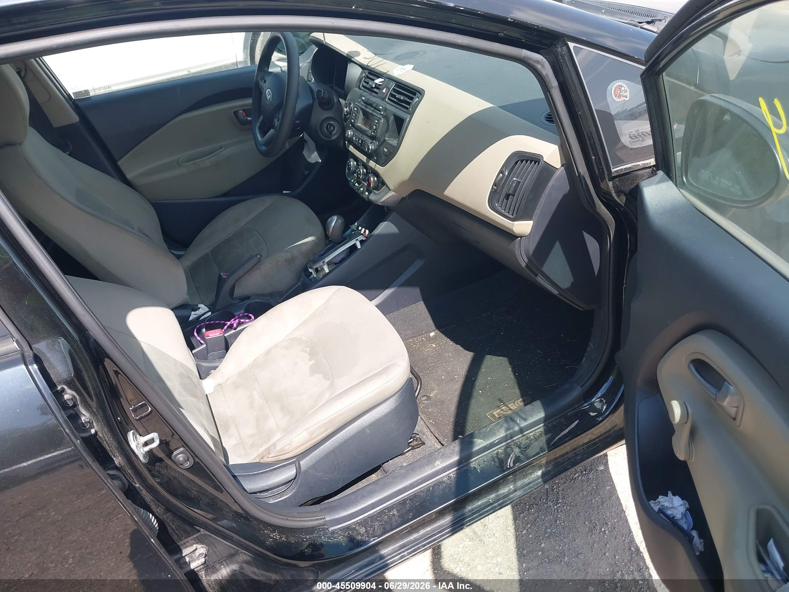 2014 Kia Rio Lx Черный vin: KNADM4A37E6414528