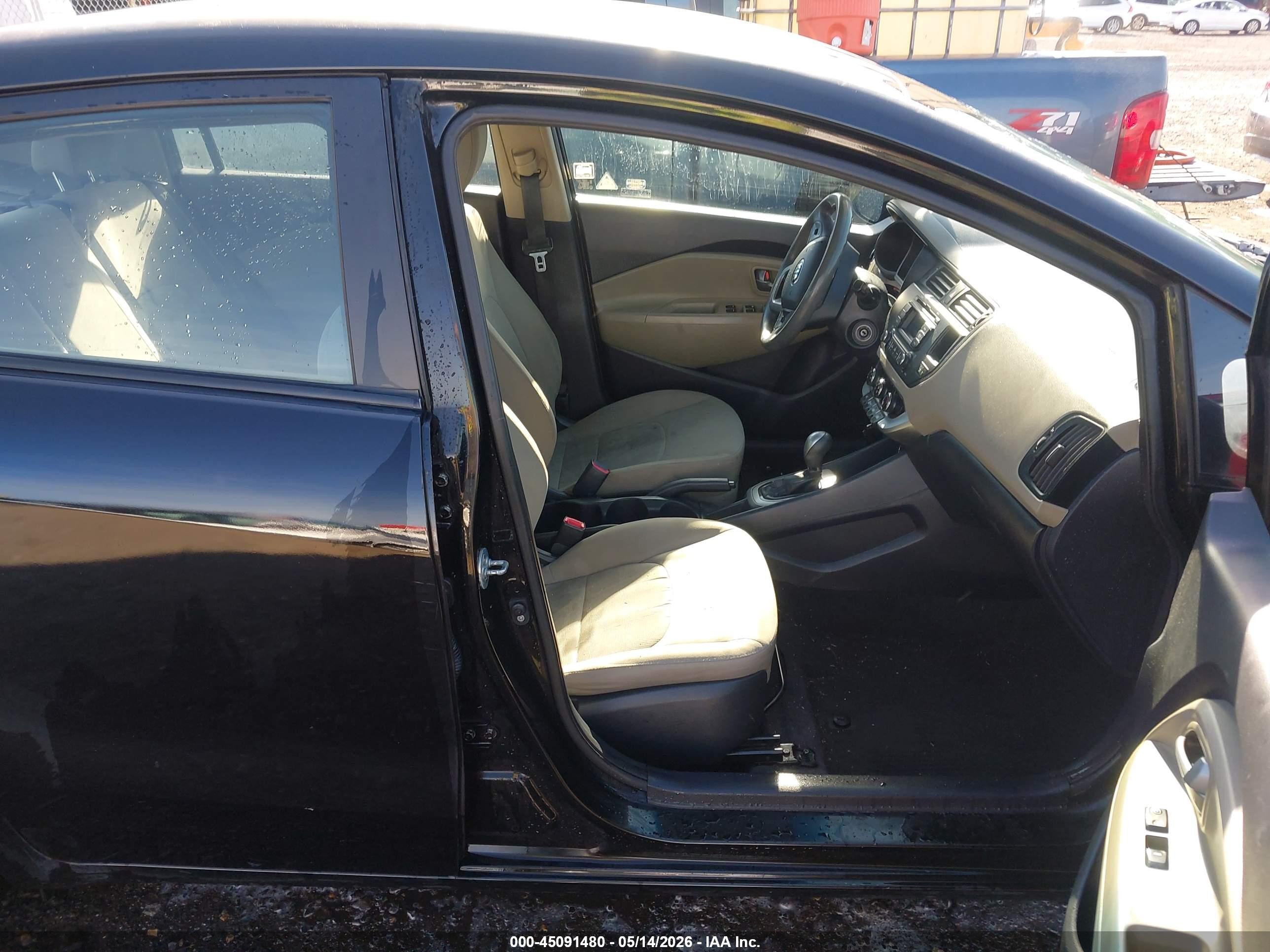 2015 Kia Rio Lx Black vin: KNADM4A37F6458286