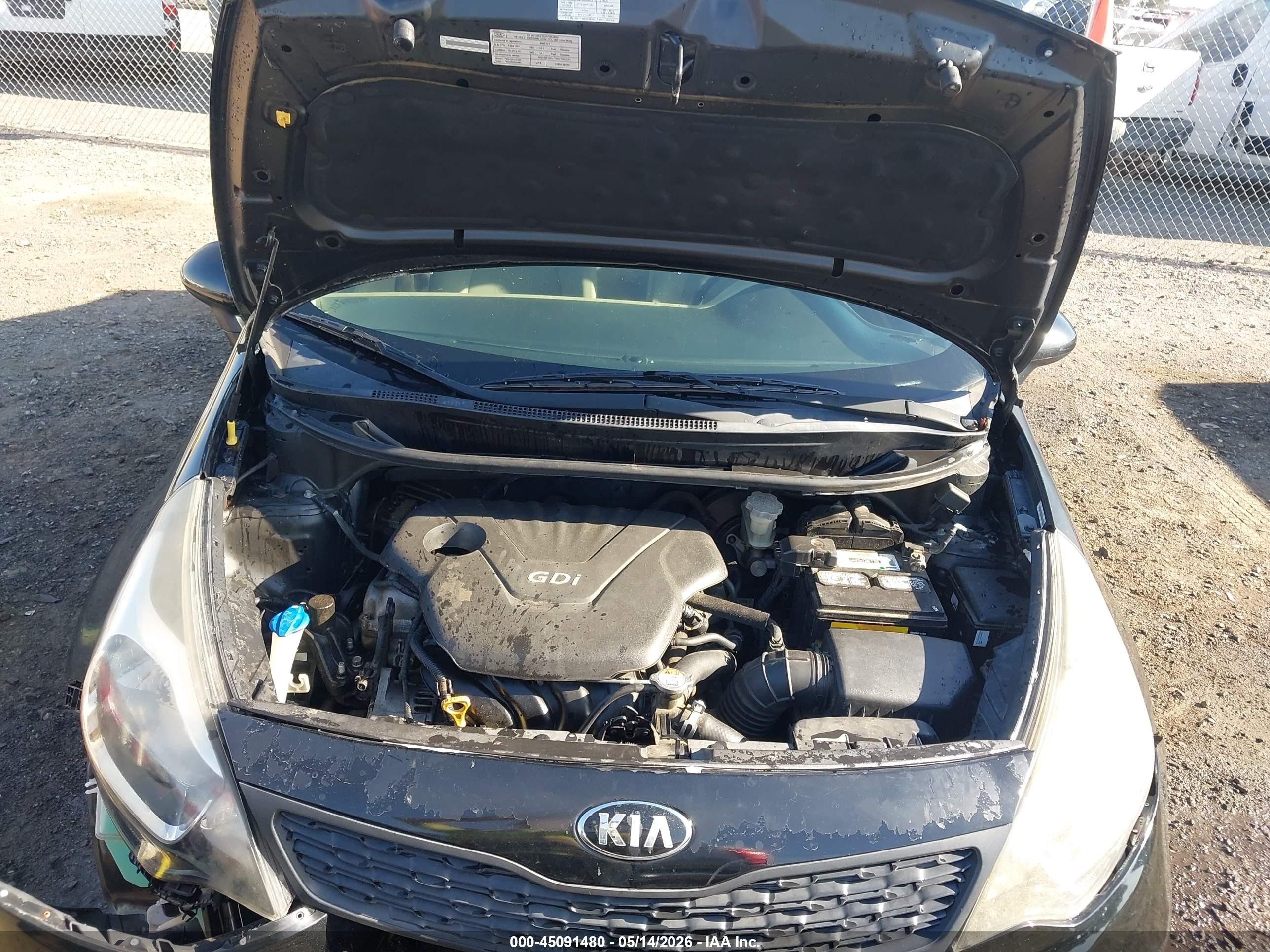 2015 Kia Rio Lx Black vin: KNADM4A37F6458286
