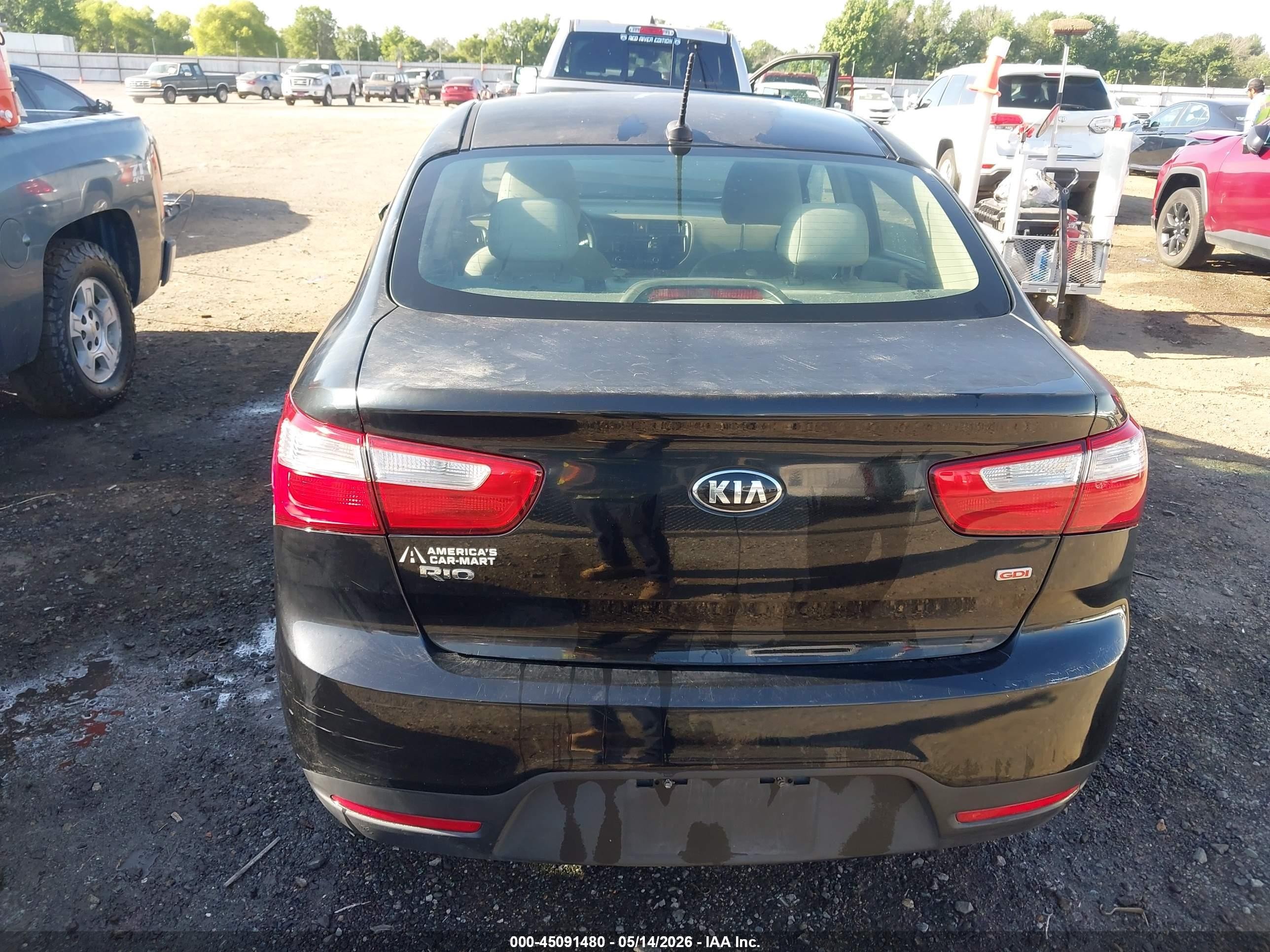 2015 Kia Rio Lx Black vin: KNADM4A37F6458286