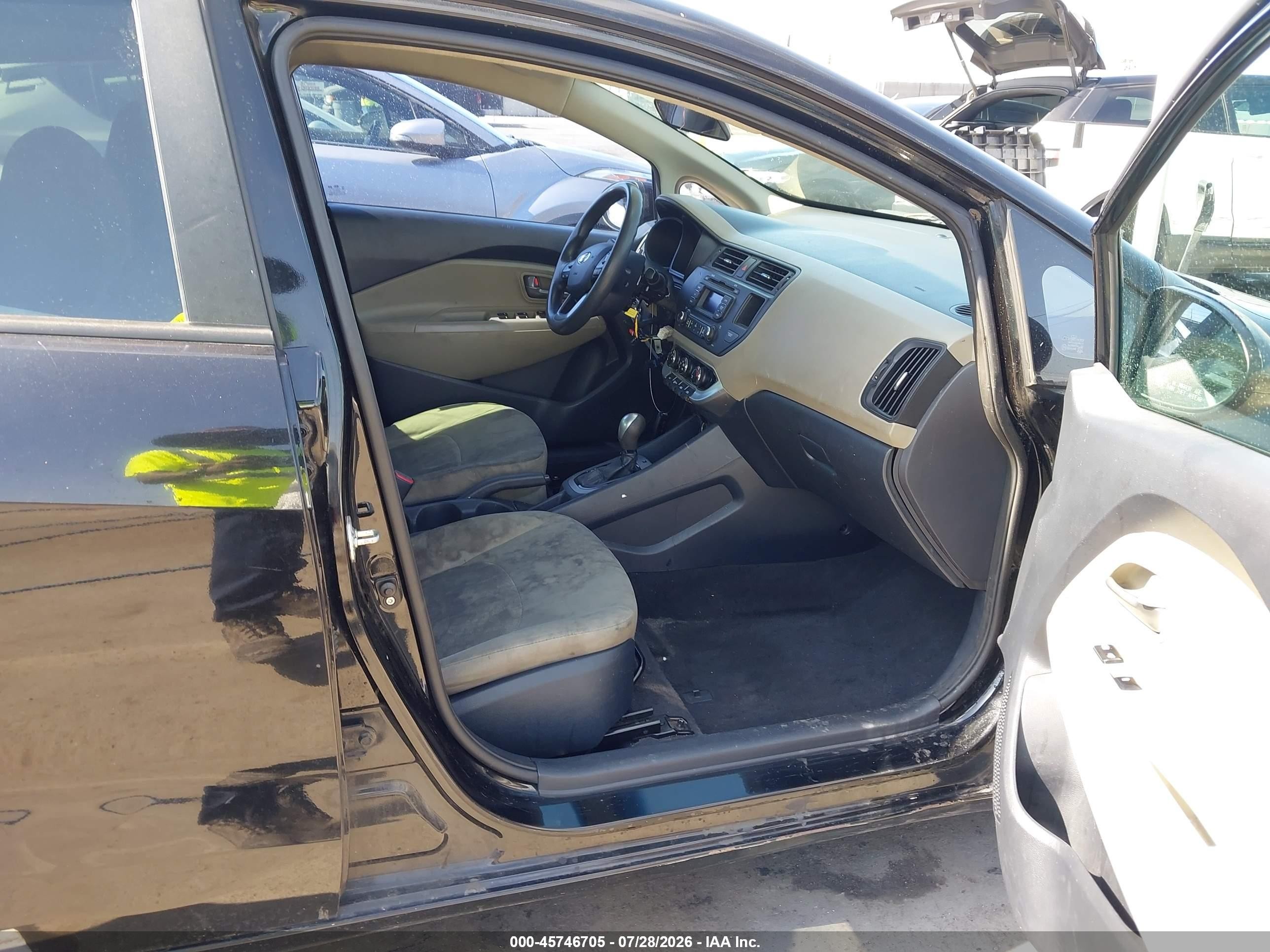 2015 Kia Rio Lx Black vin: KNADM4A37F6521919