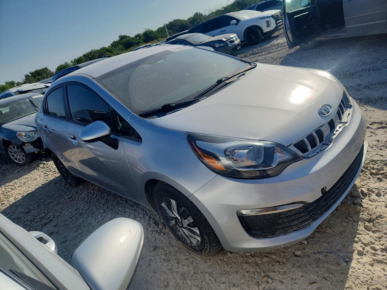 2015 Kia Rio Lx Silver vin: KNADM4A37F6528000