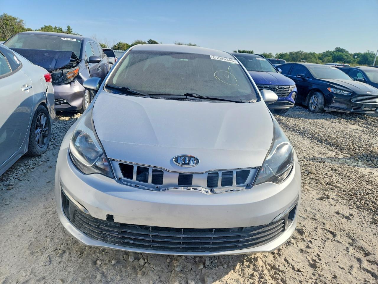 2015 Kia Rio Lx Silver vin: KNADM4A37F6528000