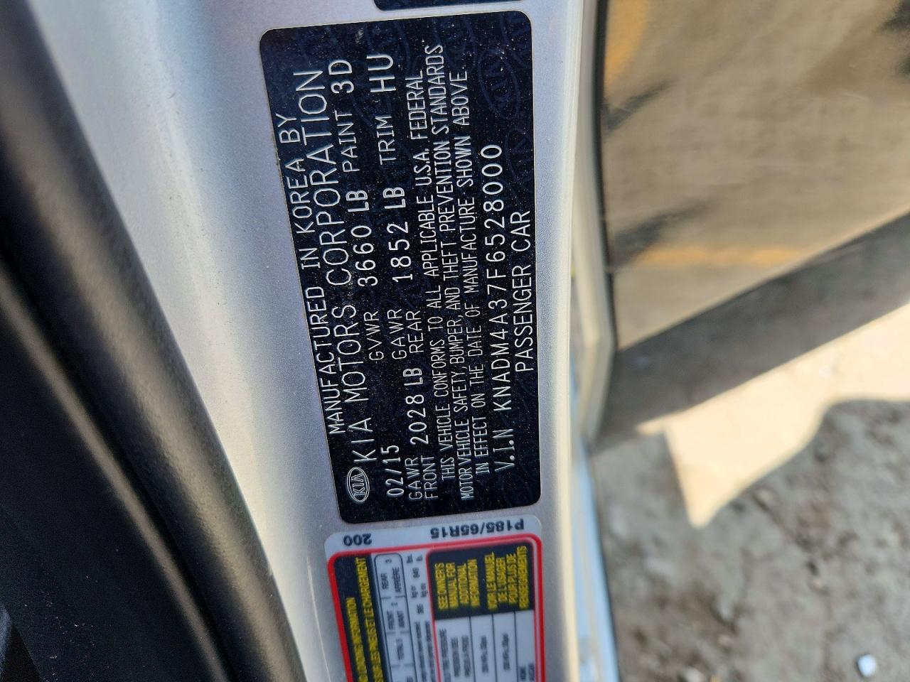 2015 Kia Rio Lx Silver vin: KNADM4A37F6528000