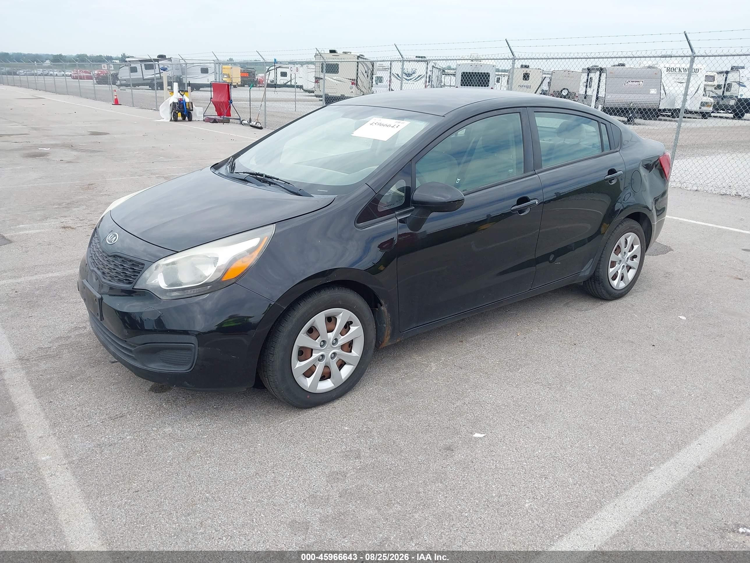 2012 Kia Rio Lx Black vin: KNADM4A38C6047202