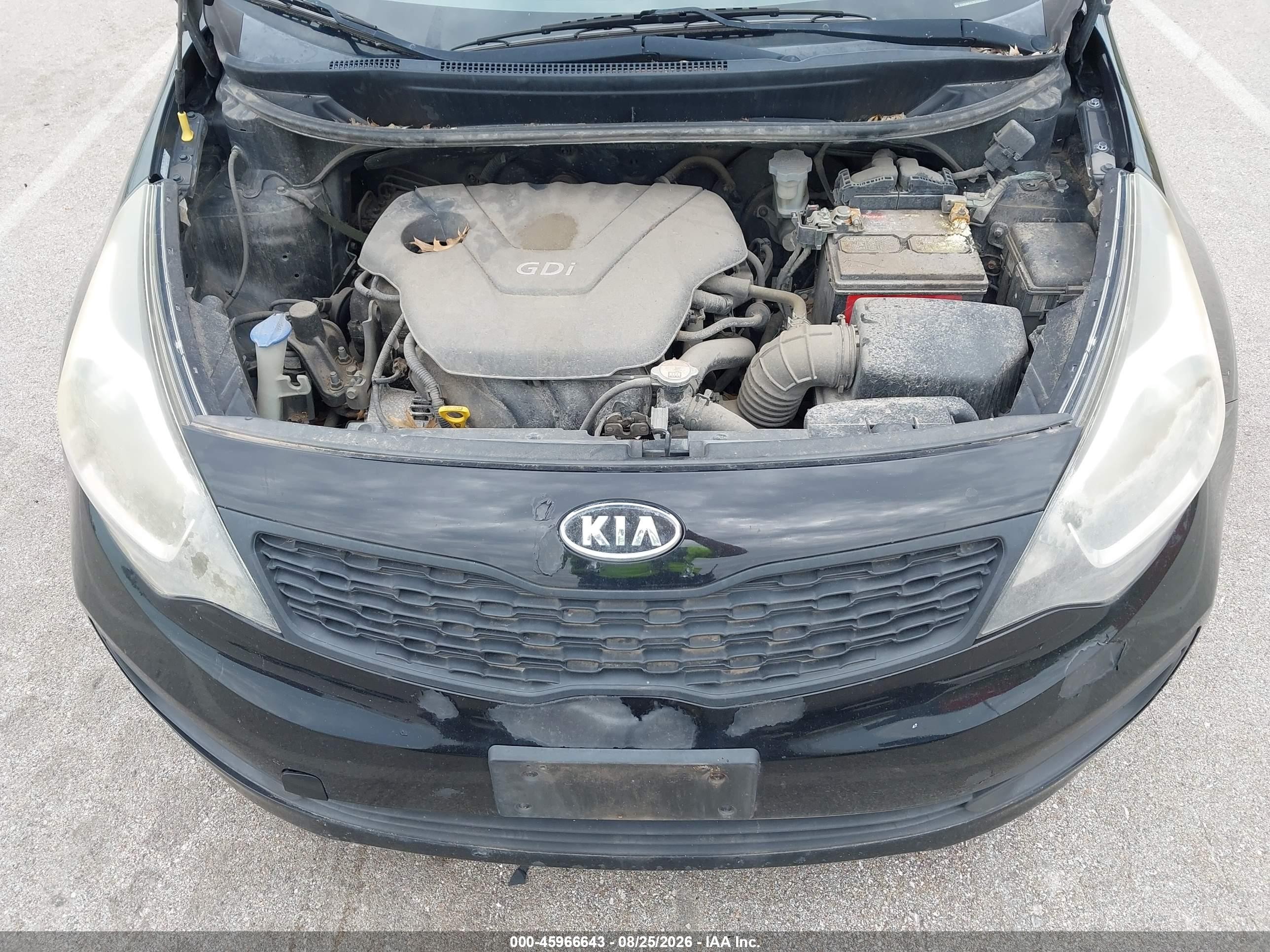 2012 Kia Rio Lx Black vin: KNADM4A38C6047202