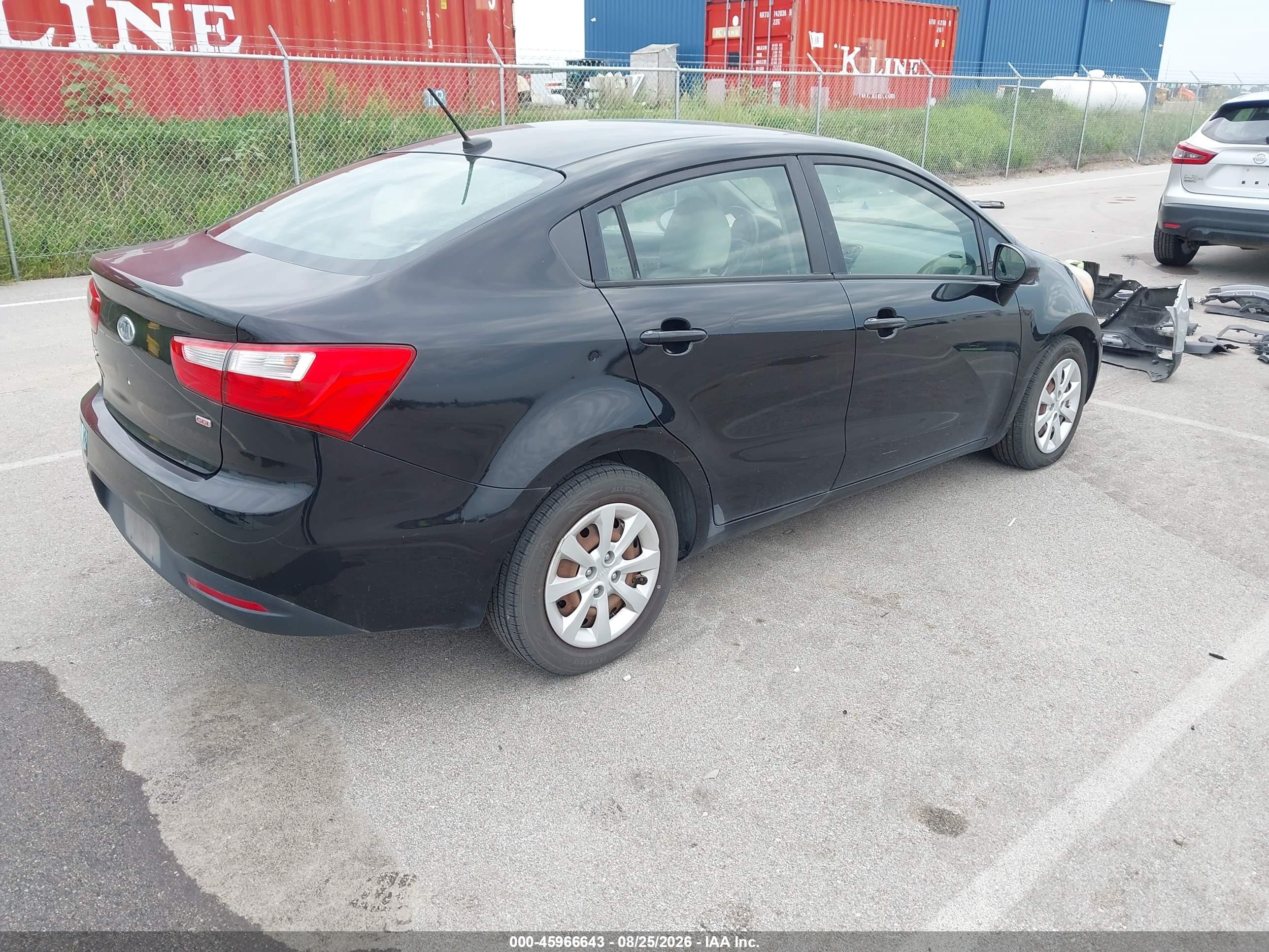2012 Kia Rio Lx Black vin: KNADM4A38C6047202