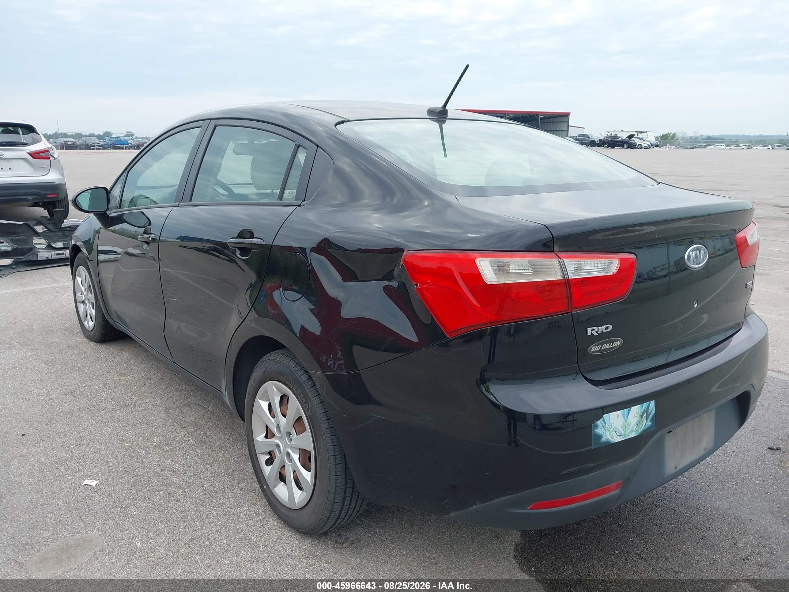 2012 Kia Rio Lx Black vin: KNADM4A38C6047202