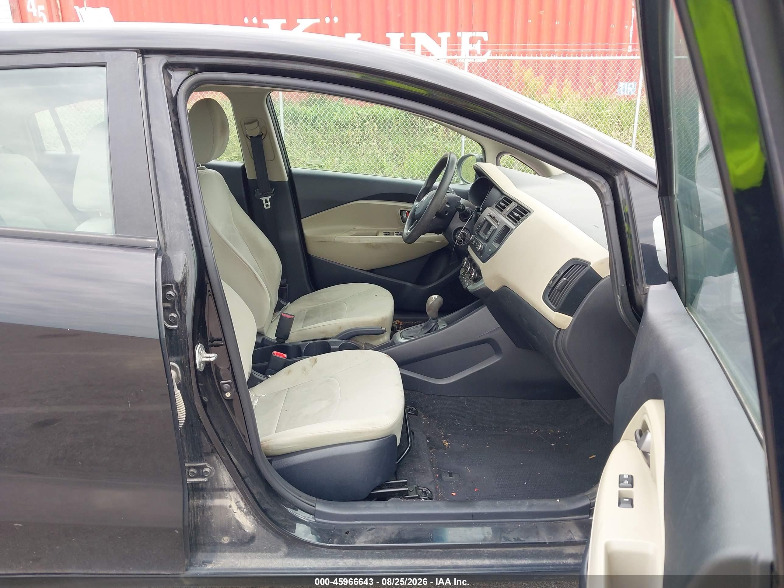 2012 Kia Rio Lx Black vin: KNADM4A38C6047202