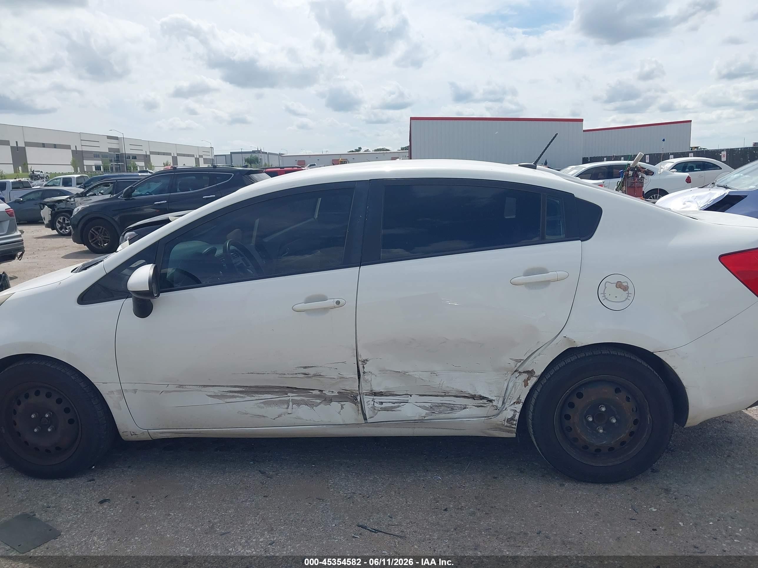 2012 Kia Rio Lx White vin: KNADM4A38C6057583