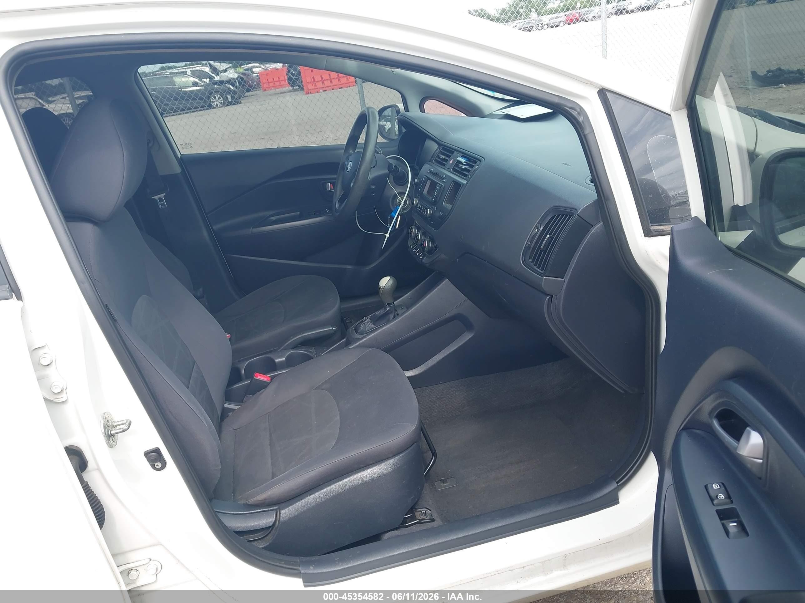 2012 Kia Rio Lx White vin: KNADM4A38C6057583